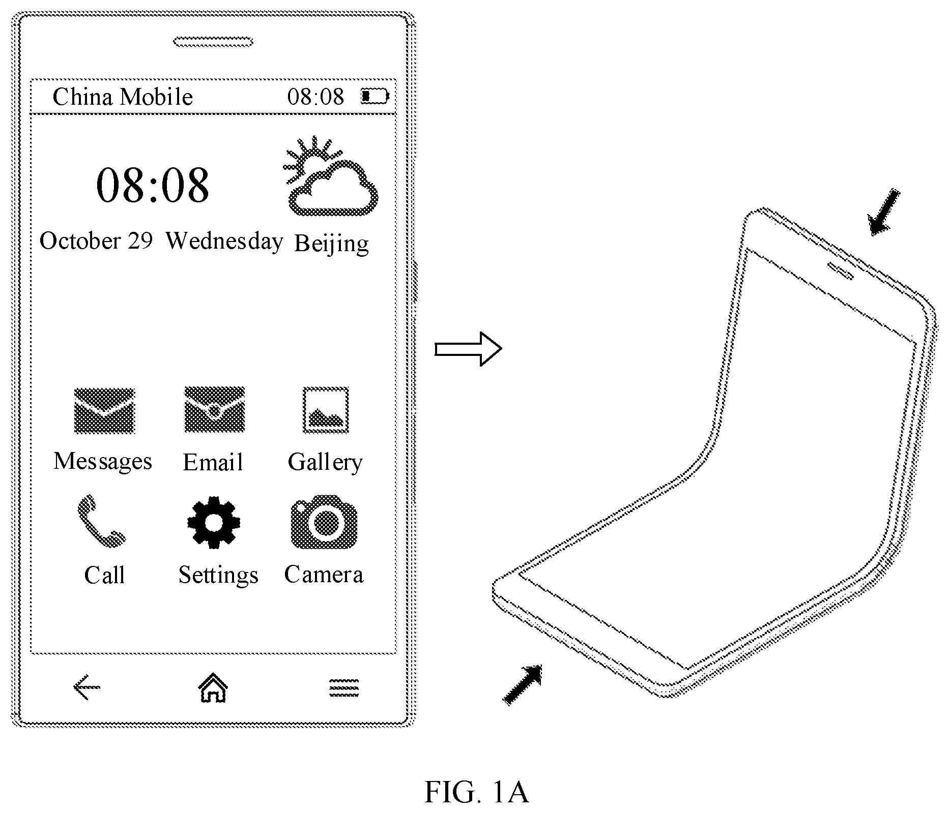 Patent US11775025 Figure 1 – Display method for device having foldable screen and foldable screen device