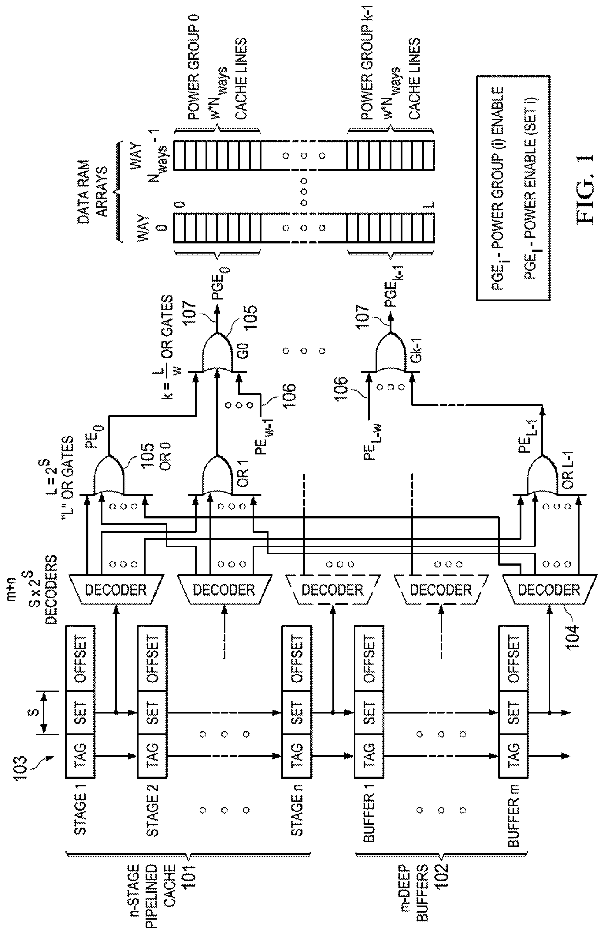 Patent US11775046 Figure 1 – Static power reduction in caches using deterministic Naps