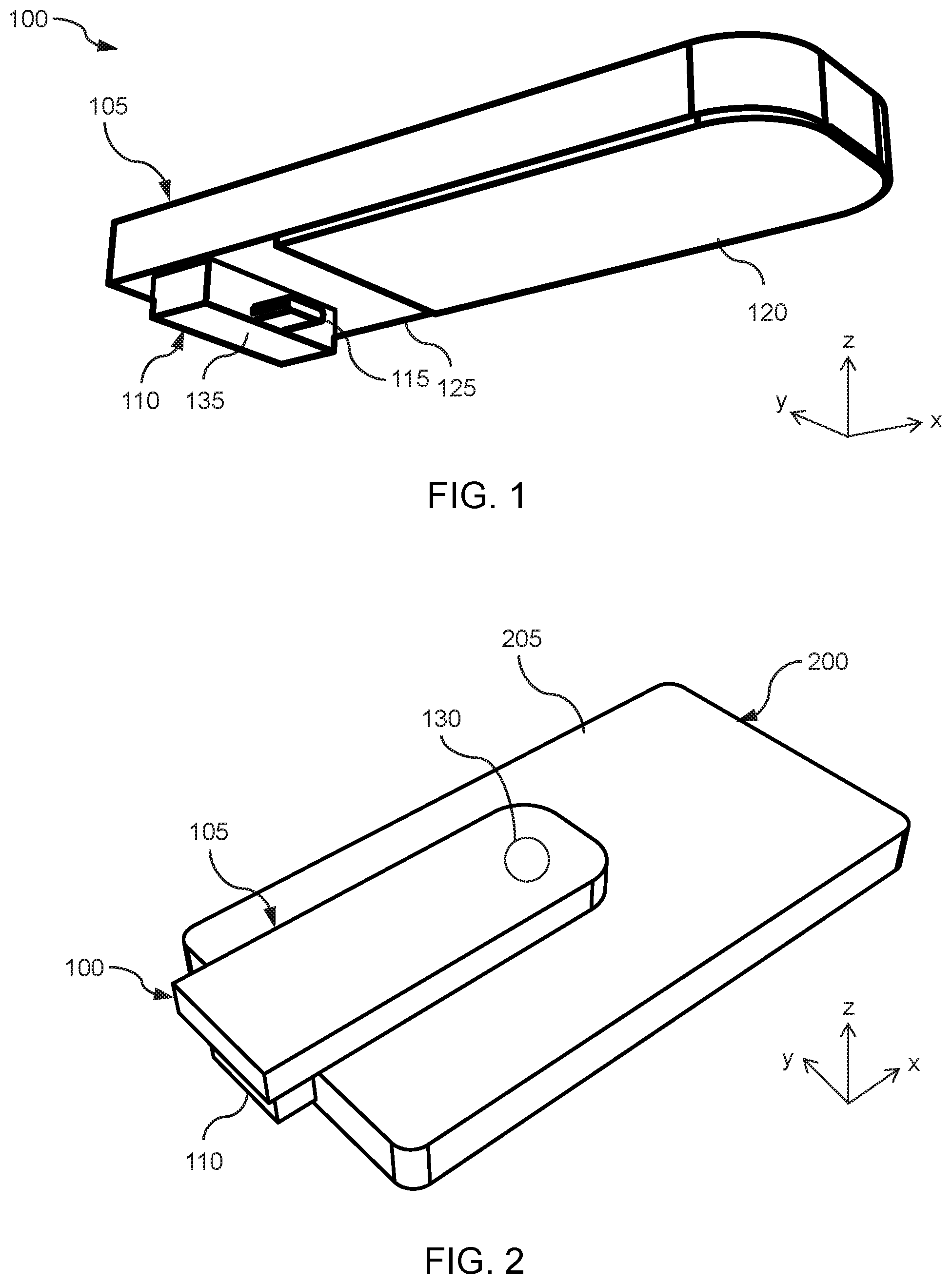 Patent US11775049 — Device attachment systems and methods to facilitate sensor capability in devices — Figure 1