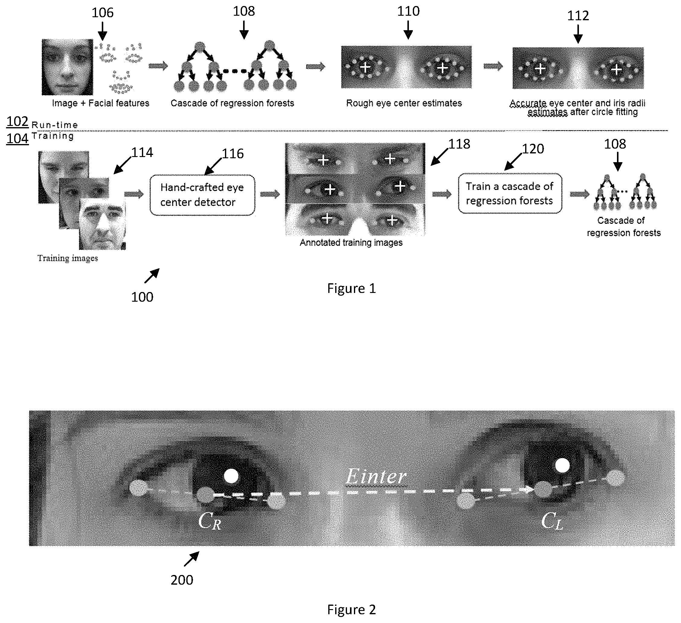 Patent US11775056 Figure 1 – System and method using machine learning for iris tracking, measurement, and simulation