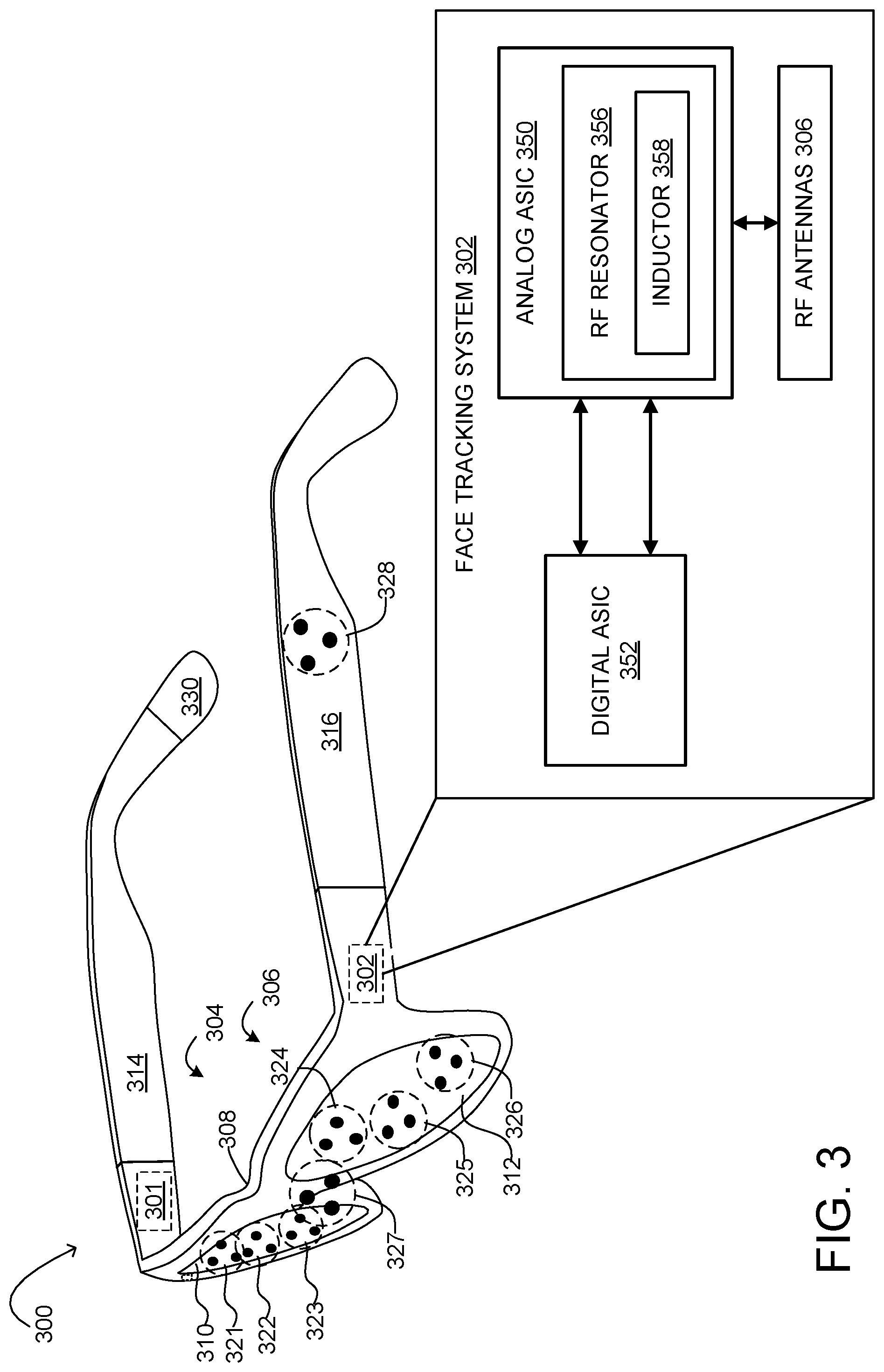 Patent US11775057 Figure 3 – Head-mounted display operation based on face tracking
