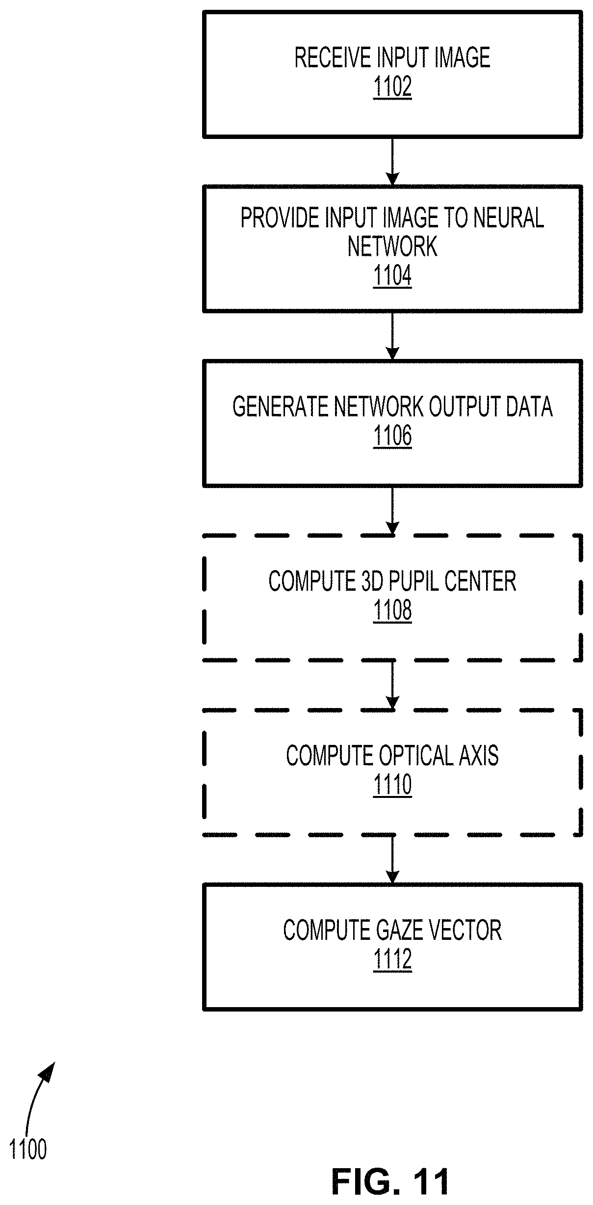 Patent US11775058 Figure 11 – Method and system for performing eye tracking using an off-axis camera