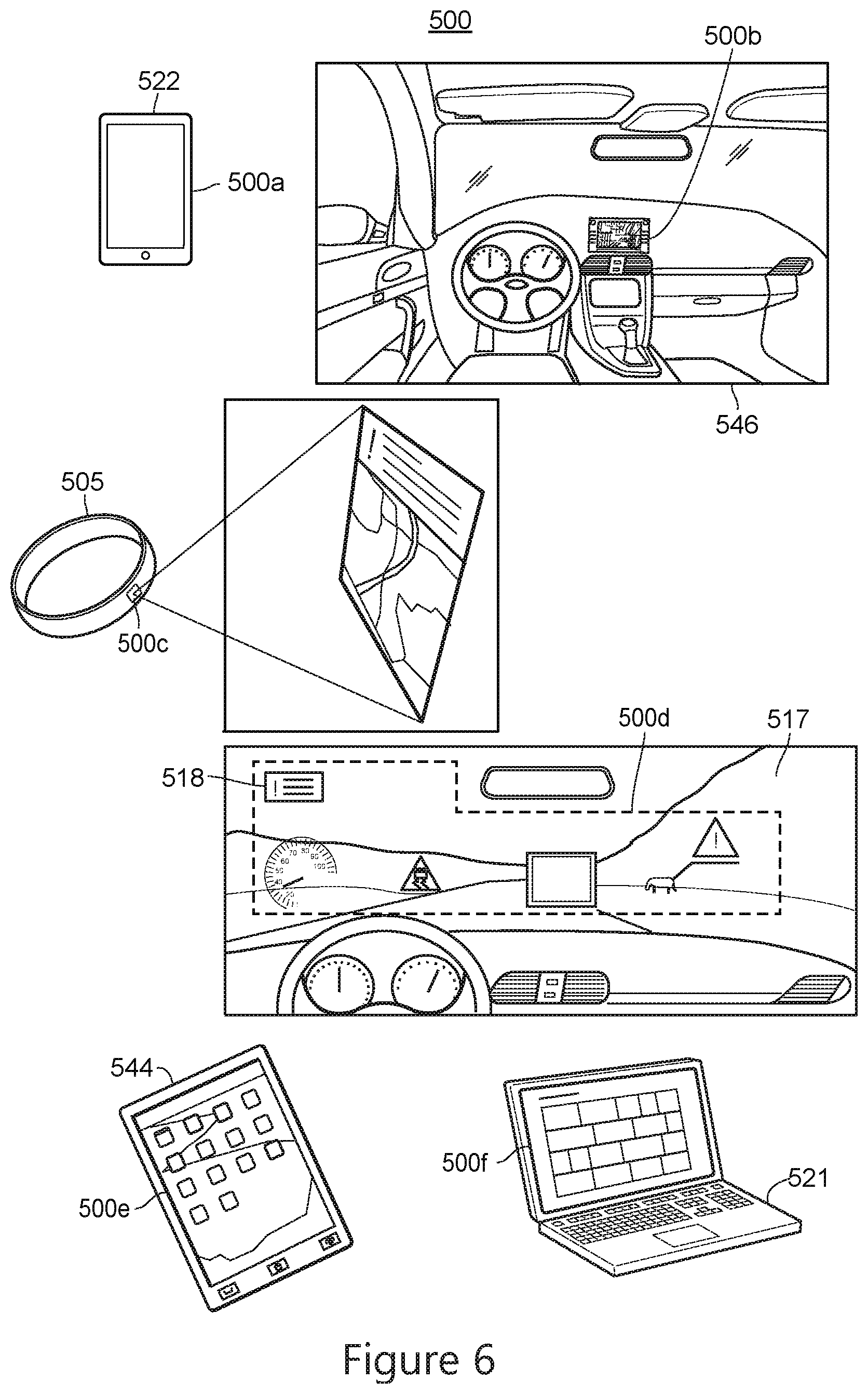 Patent US11775065 Figure 7 – Projection system for smart ring visual output
