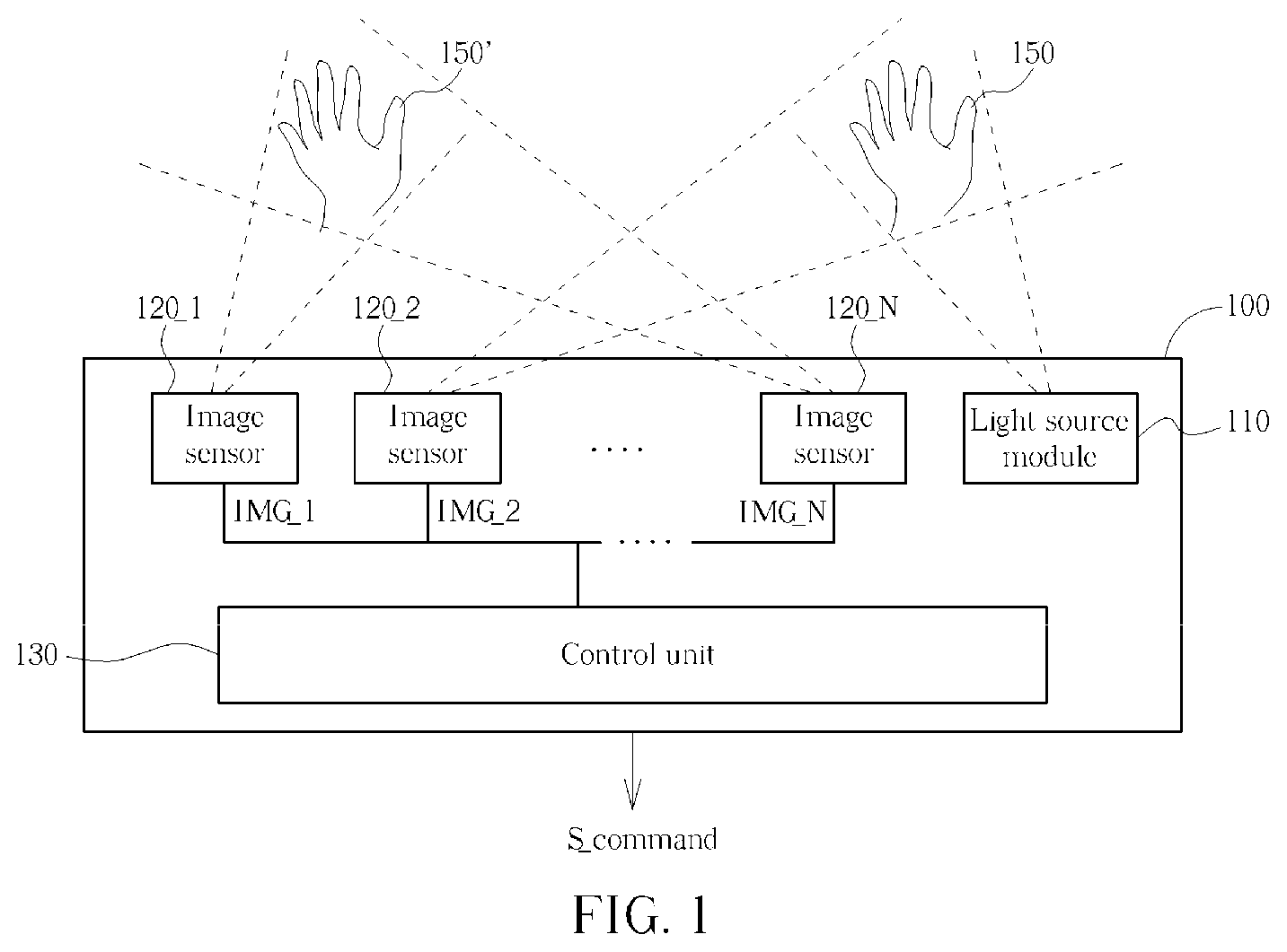 Patent US11775076 — Motion detecting system having multiple sensors — Figure 1