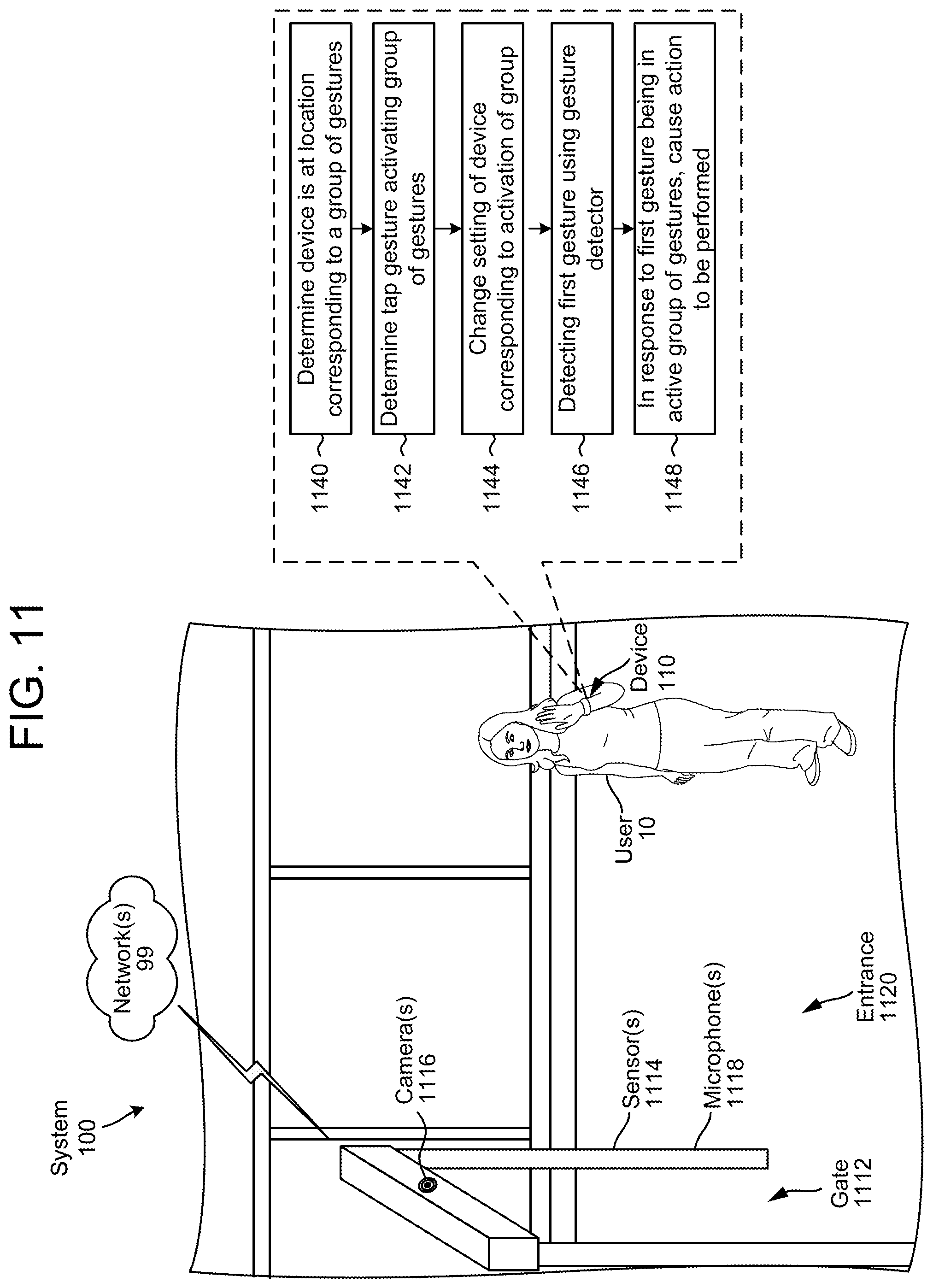 Patent US11775082 Figure 11 – Tap and gesture detection using accelerometer data