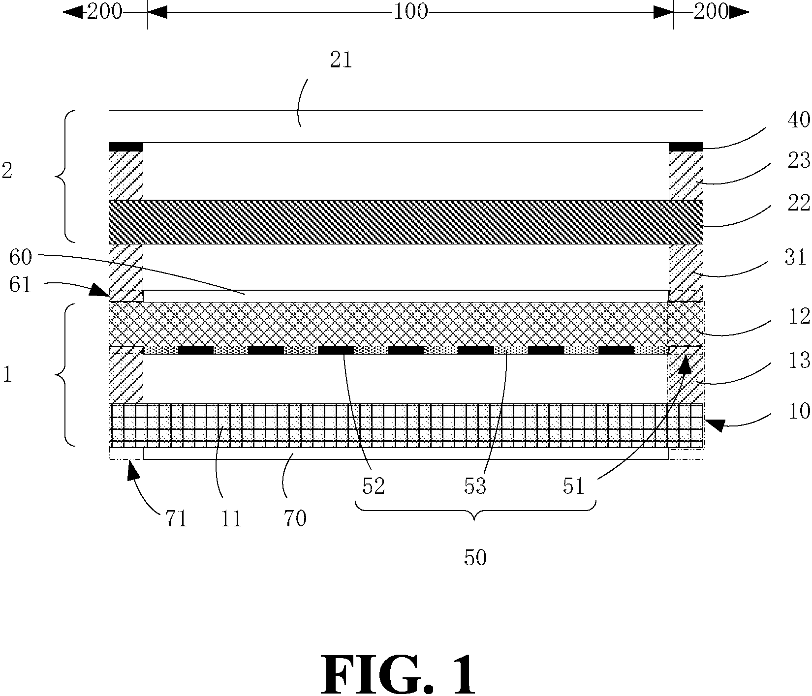 Patent US11775093 Figure 1 – Touch display device