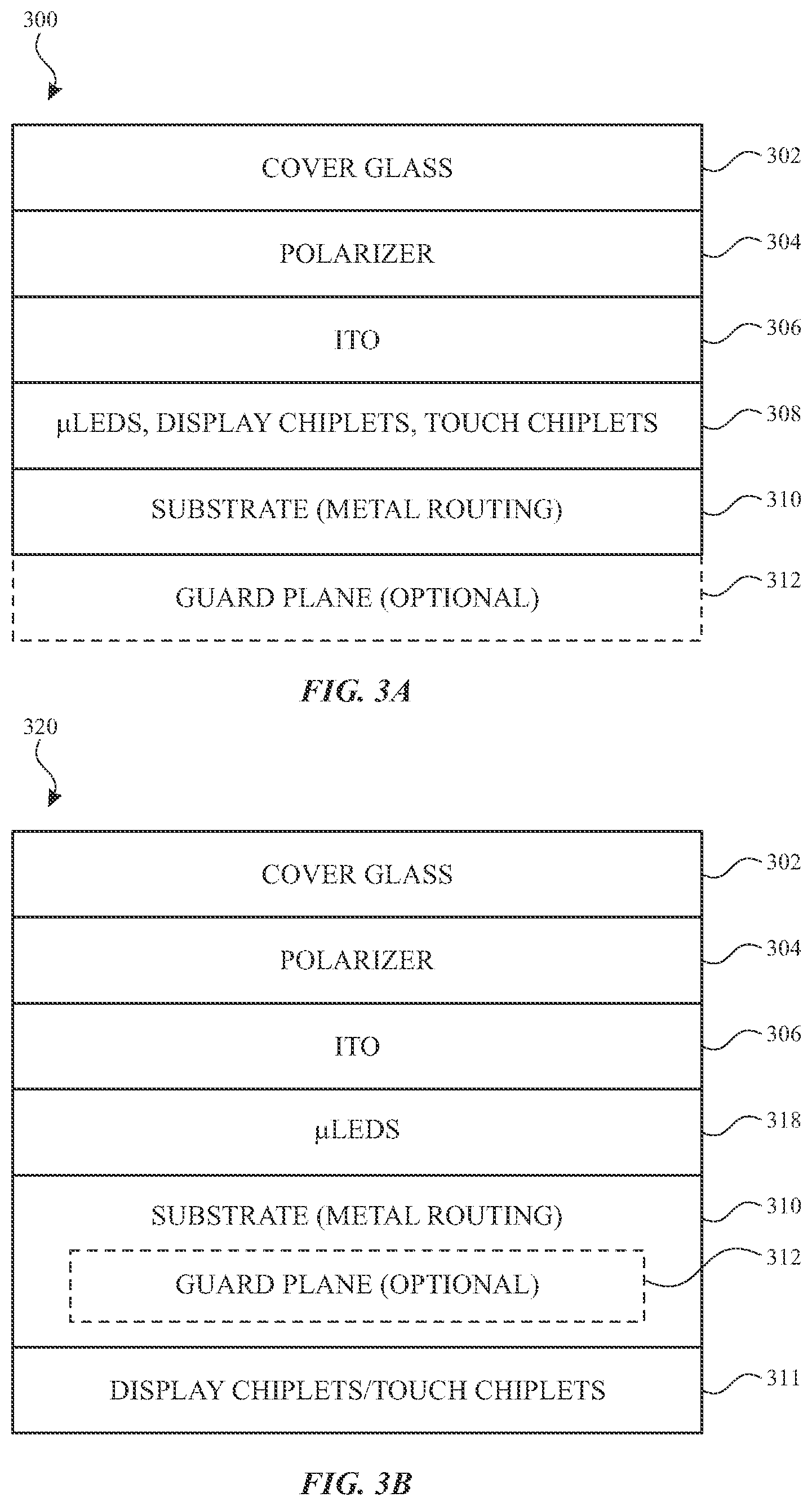Patent US11775095 Figure 4 – Touch sensing utilizing integrated micro circuitry