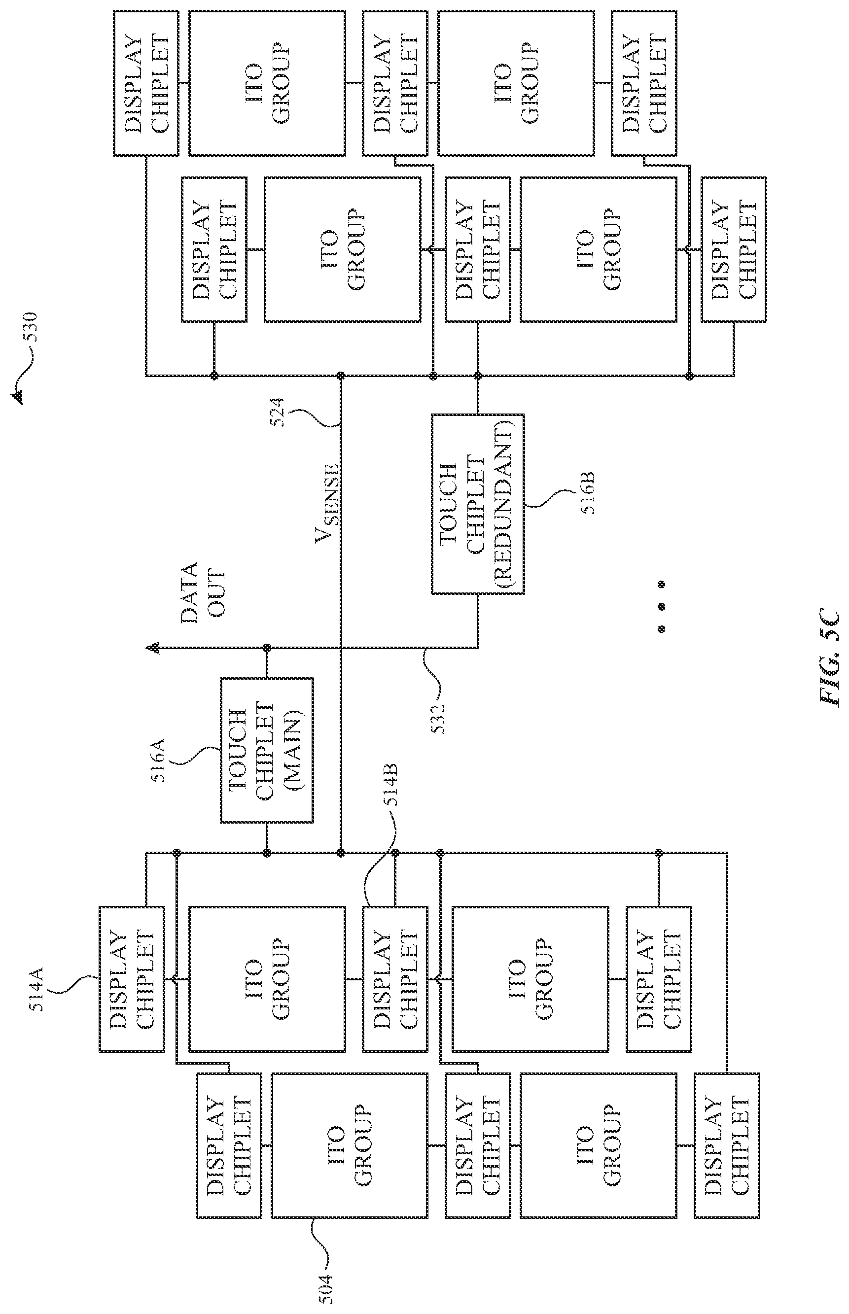 Patent US11775095 Figure 8 – Touch sensing utilizing integrated micro circuitry