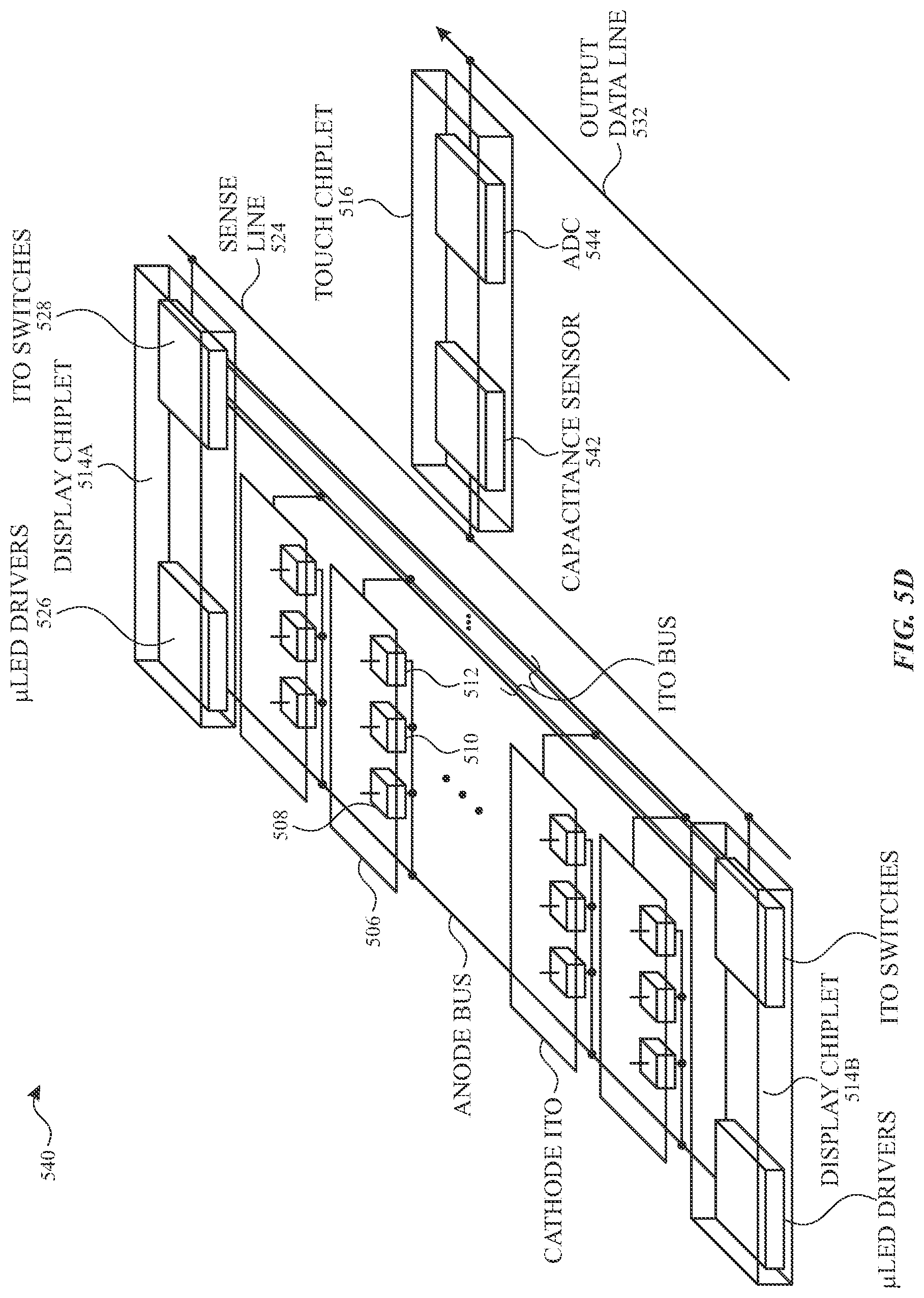 Patent US11775095 Figure 9 – Touch sensing utilizing integrated micro circuitry