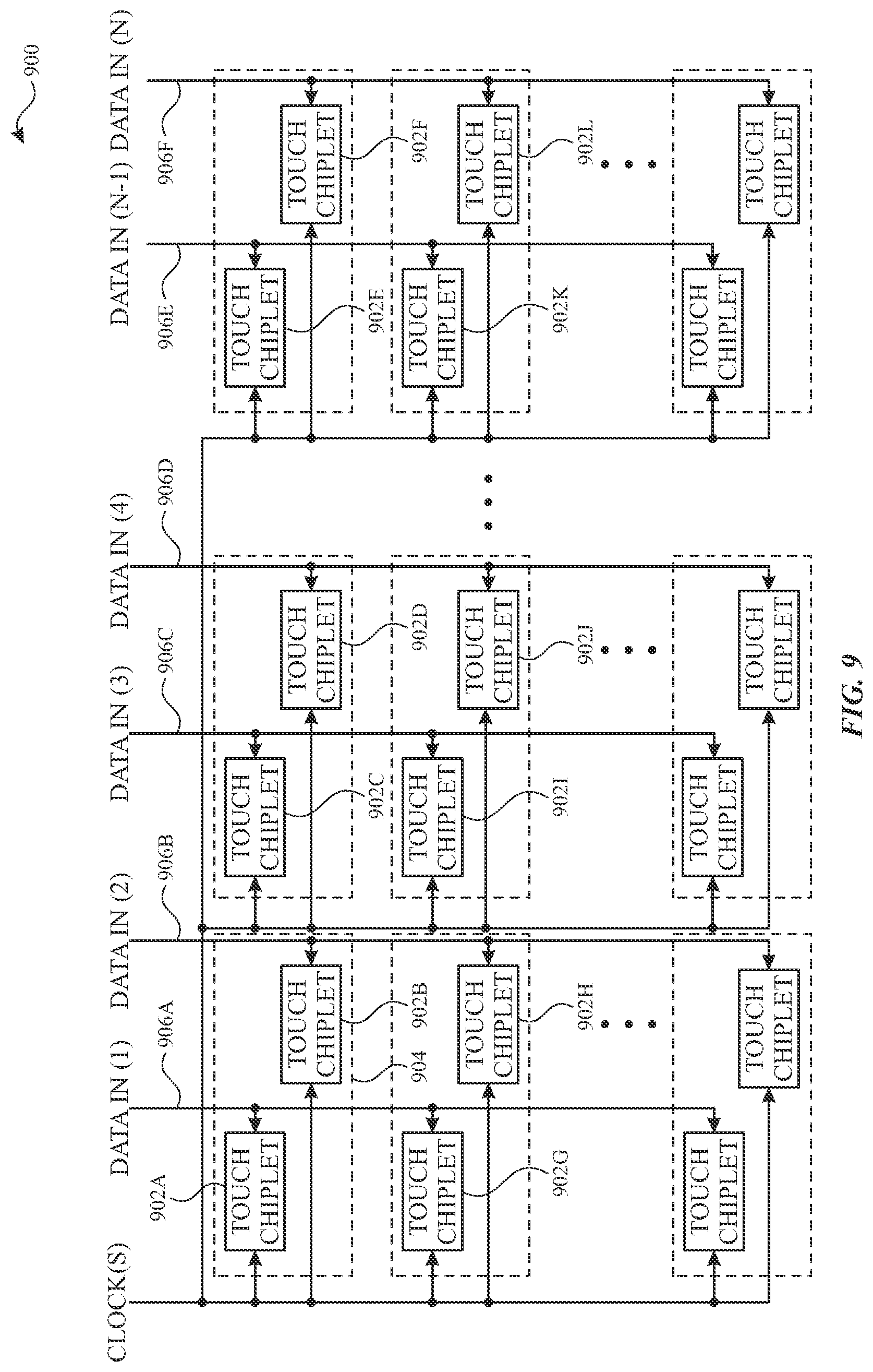 Patent US11775095 Figure 16 – Touch sensing utilizing integrated micro circuitry