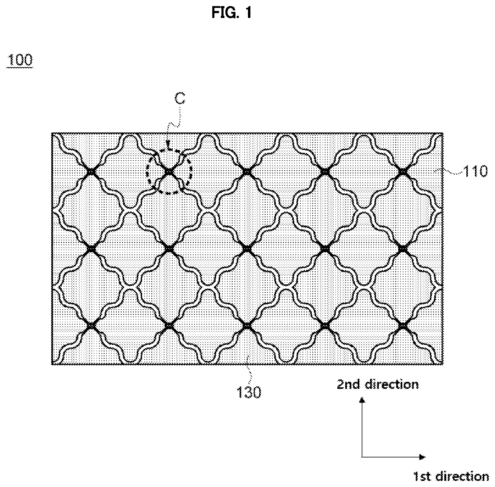 Patent US11775096 Figure 1 – Electrode structure combined with antenna and display device including the same