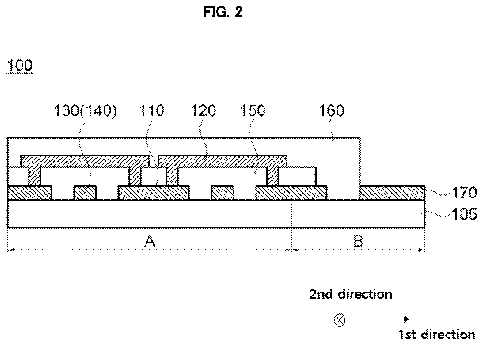 Patent US11775096 Figure 2 – Electrode structure combined with antenna and display device including the same