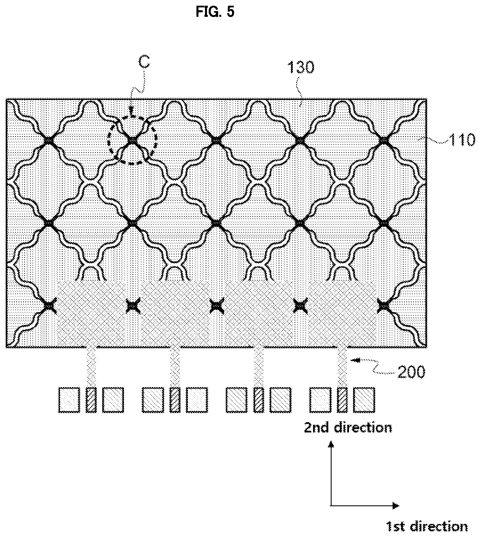Patent US11775096 Figure 5 – Electrode structure combined with antenna and display device including the same
