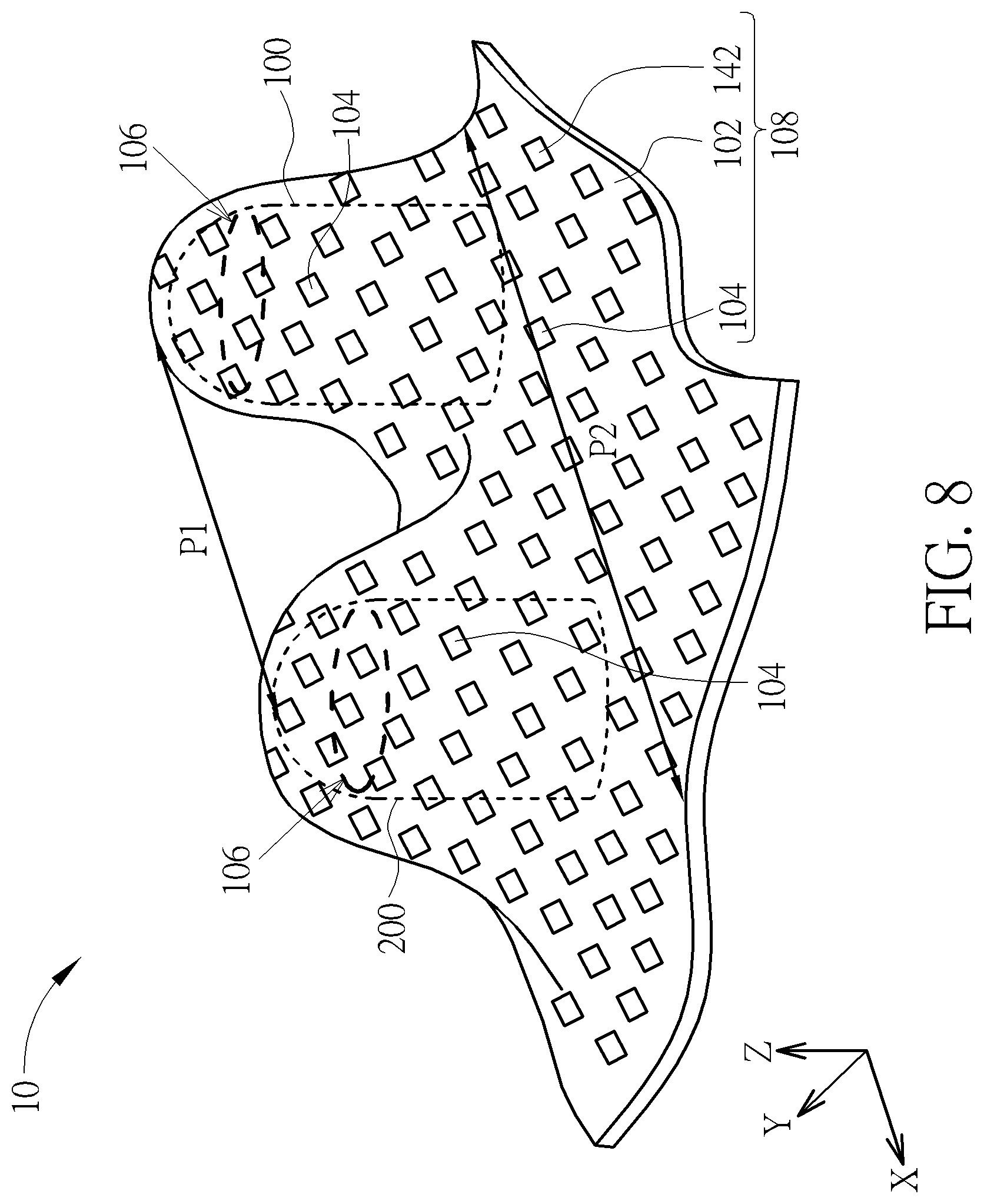 Patent US11775098 Figure 8 – Flexible electronic device