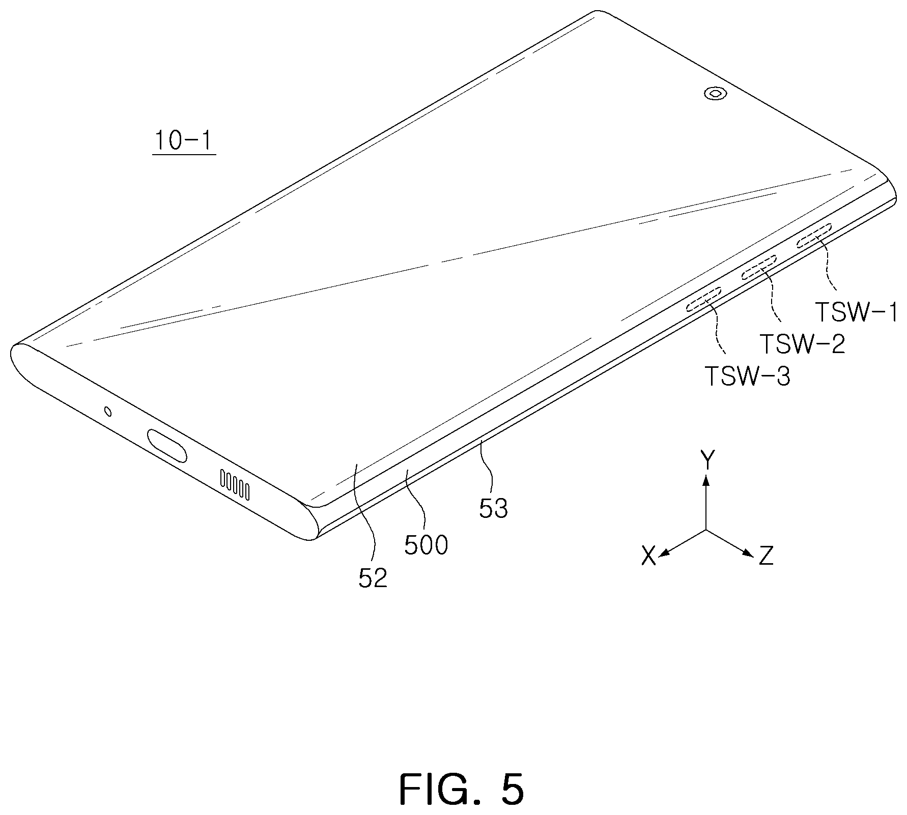 Patent US11775099 Figure 6 – Touch sensing module and electronic device including the same