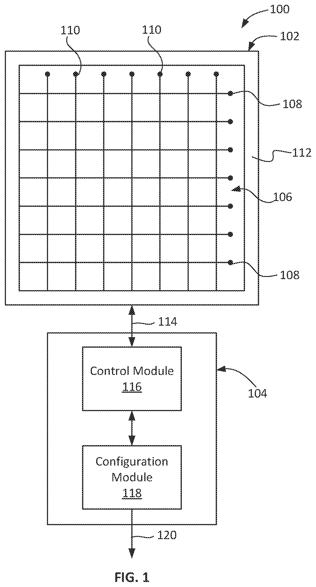 Patent US11775100 Figure 1 – Touch sensor system configuration