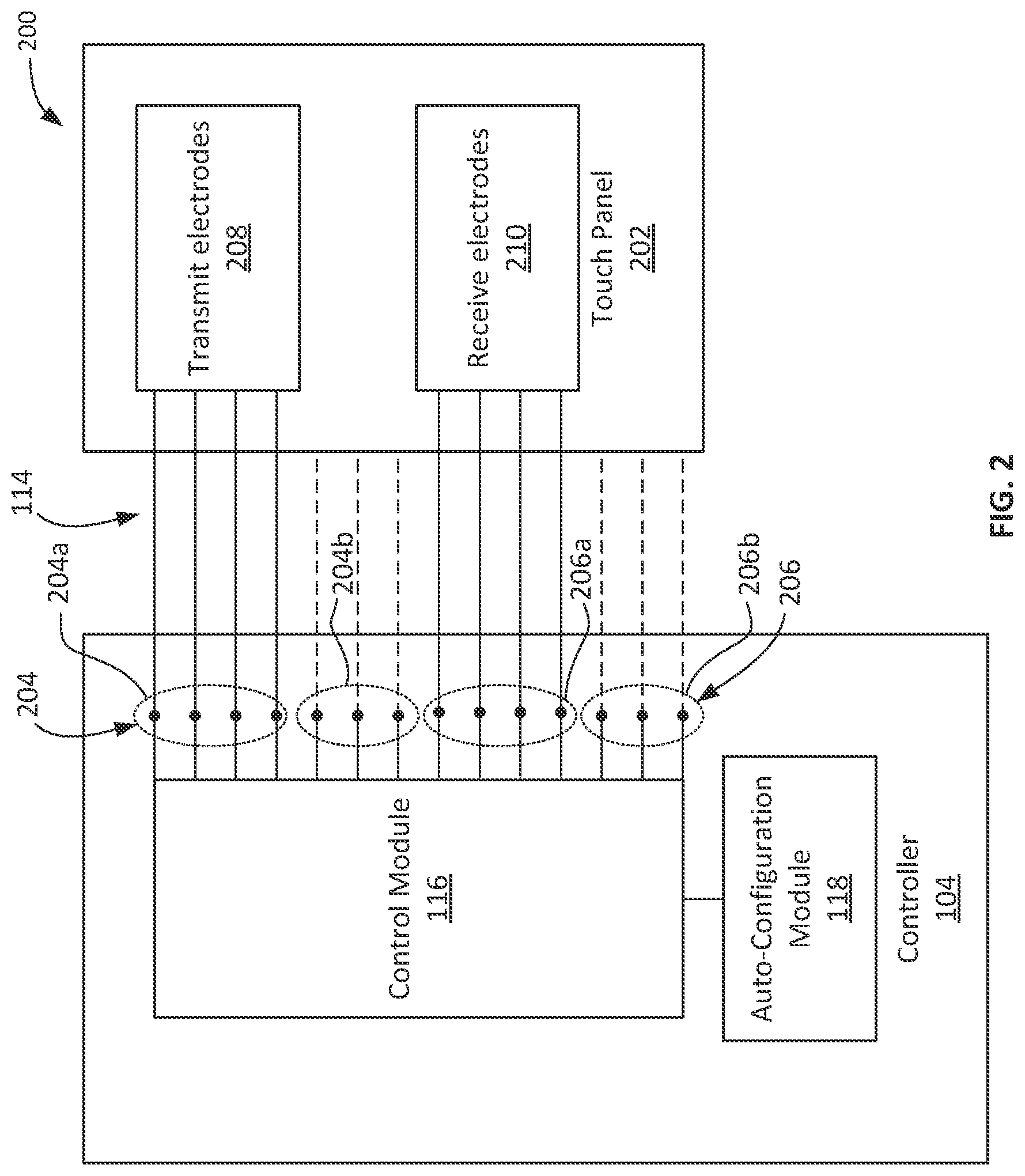 Patent US11775100 Figure 2 – Touch sensor system configuration