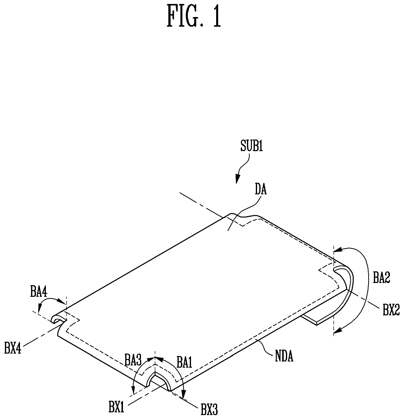 Patent US11775103 — Touch sensing display device with integrated multiplexed antenna function — Figure 1