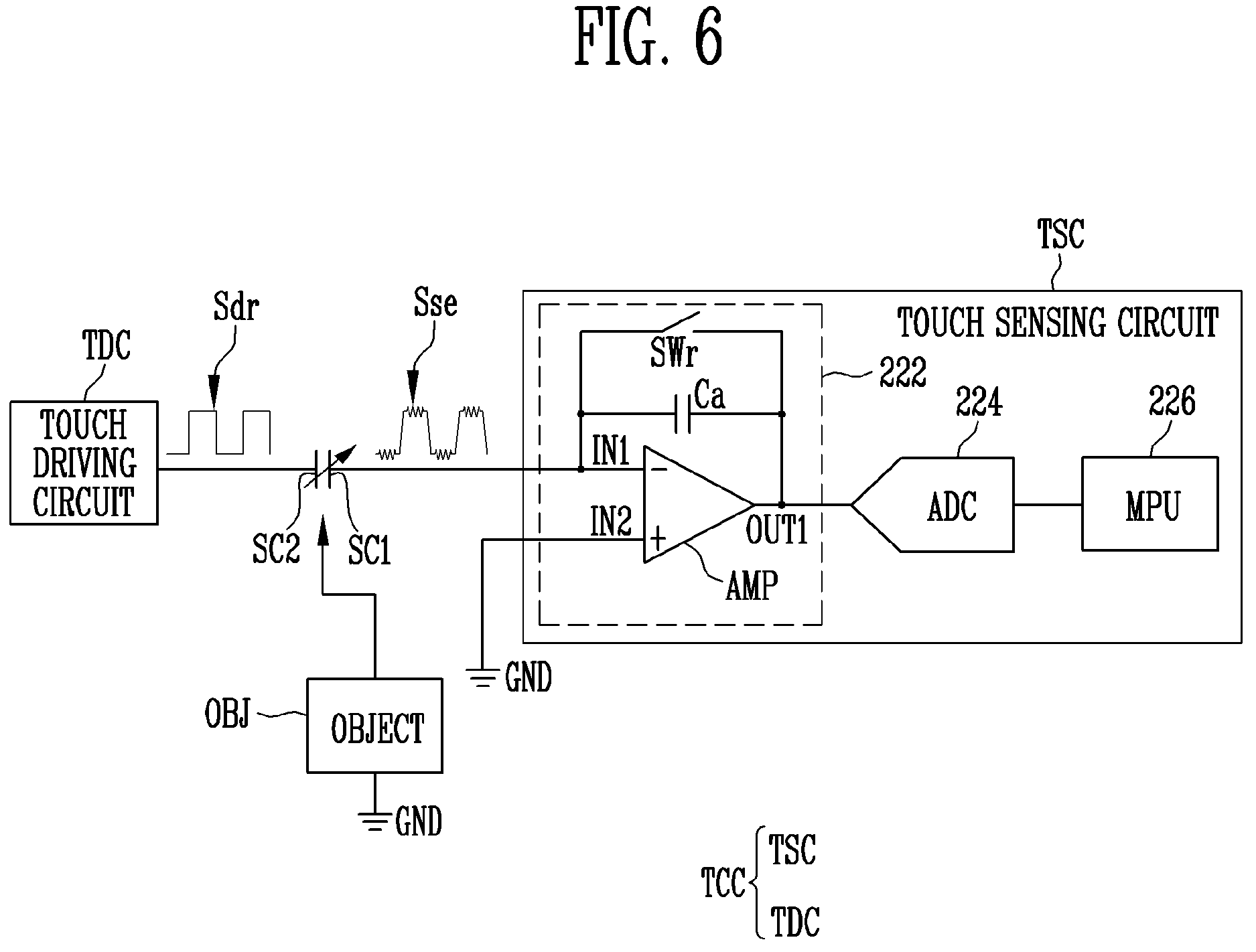 Patent US11775103 Figure 6 – Touch sensing display device with integrated multiplexed antenna function