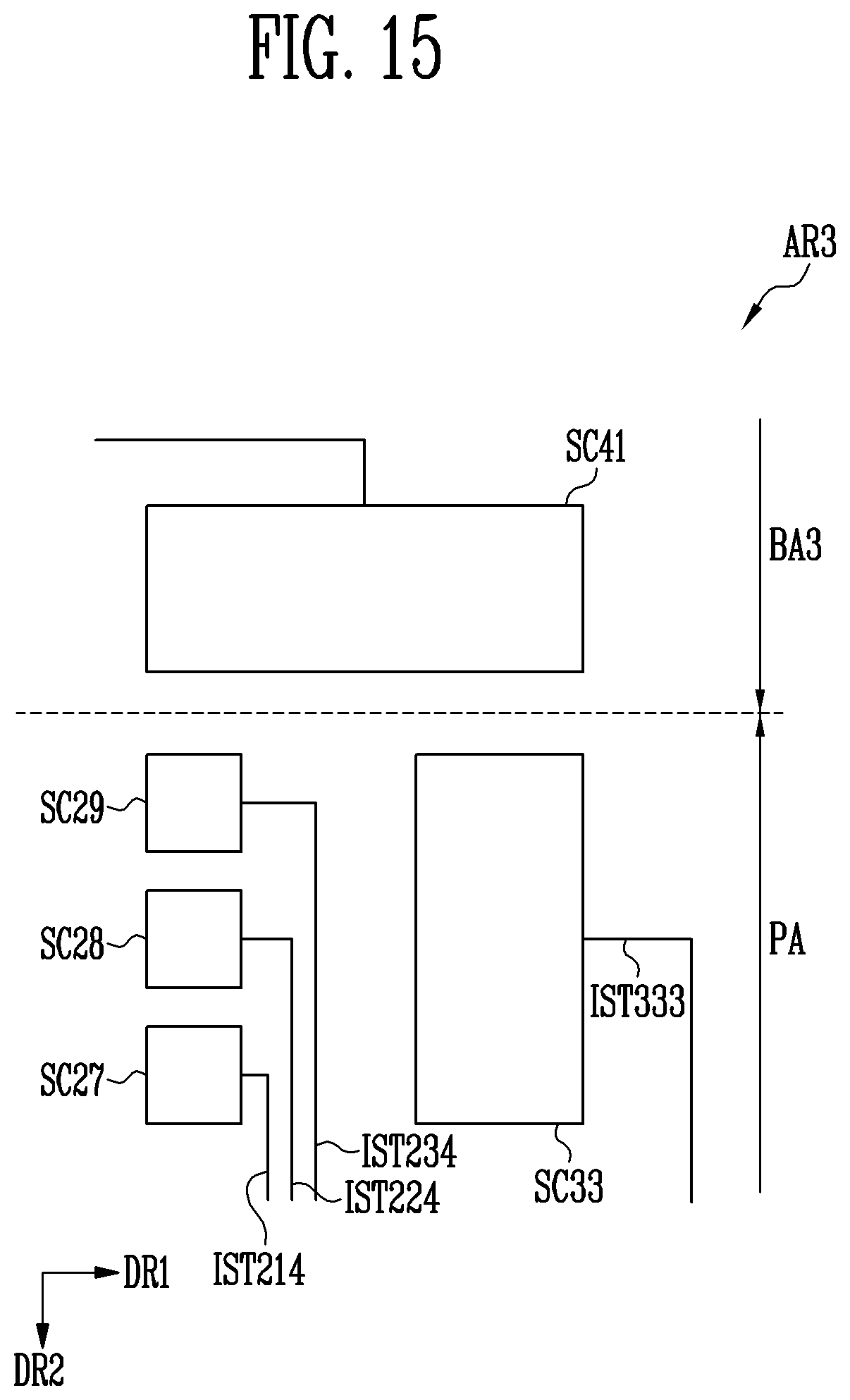 Patent US11775103 Figure 15 – Touch sensing display device with integrated multiplexed antenna function