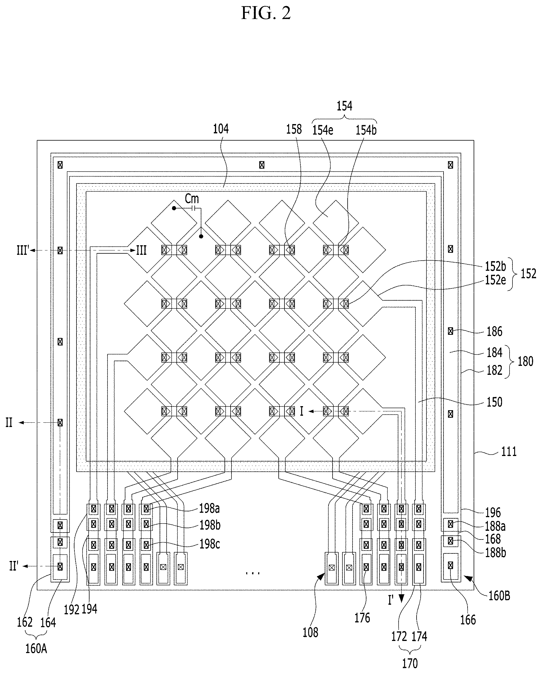 Patent US11775106 Figure 2 – Touch display device