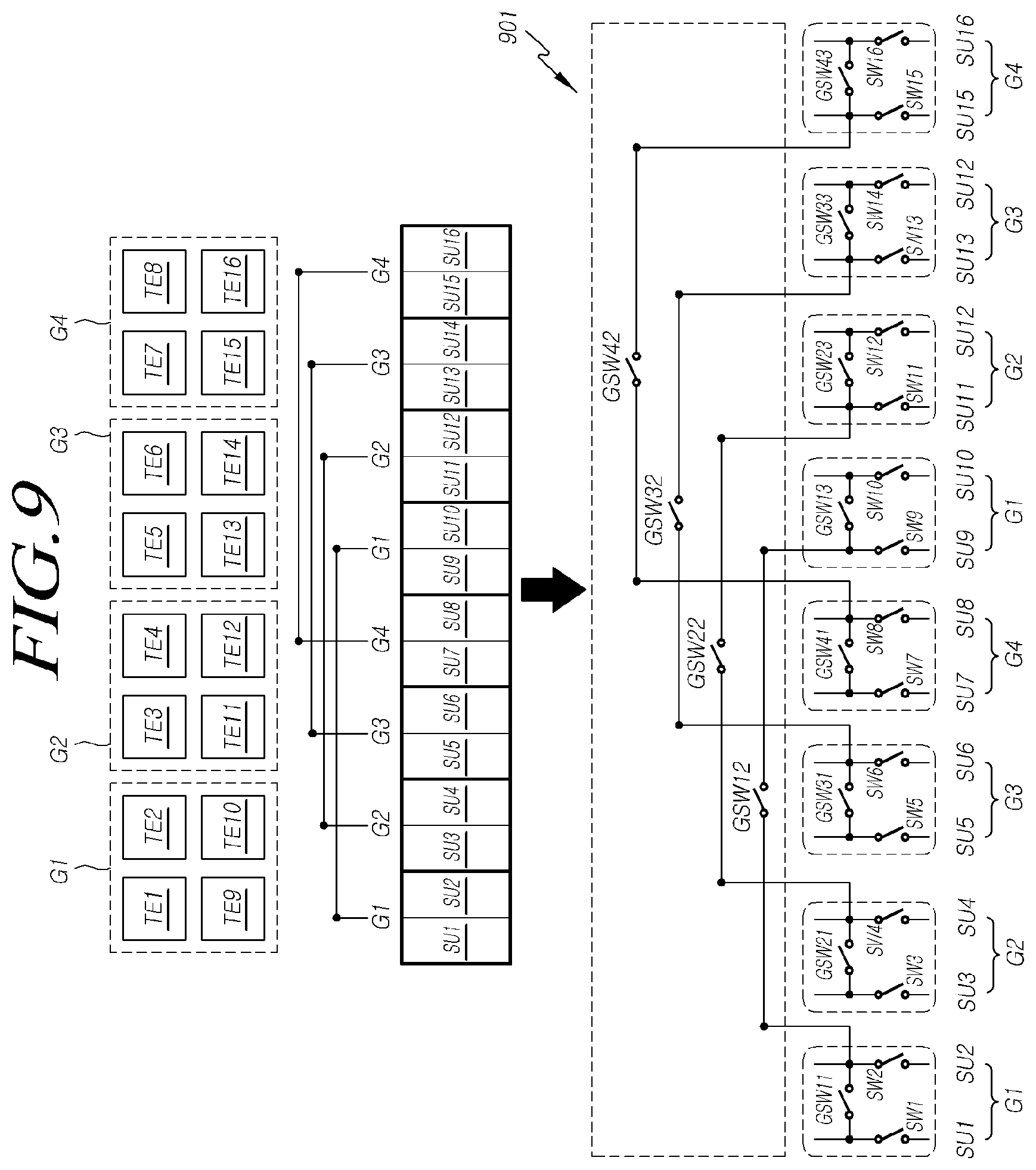 Patent US11775112 Figure 11 – Touch driving circuit and touch display device having group sensing control switch