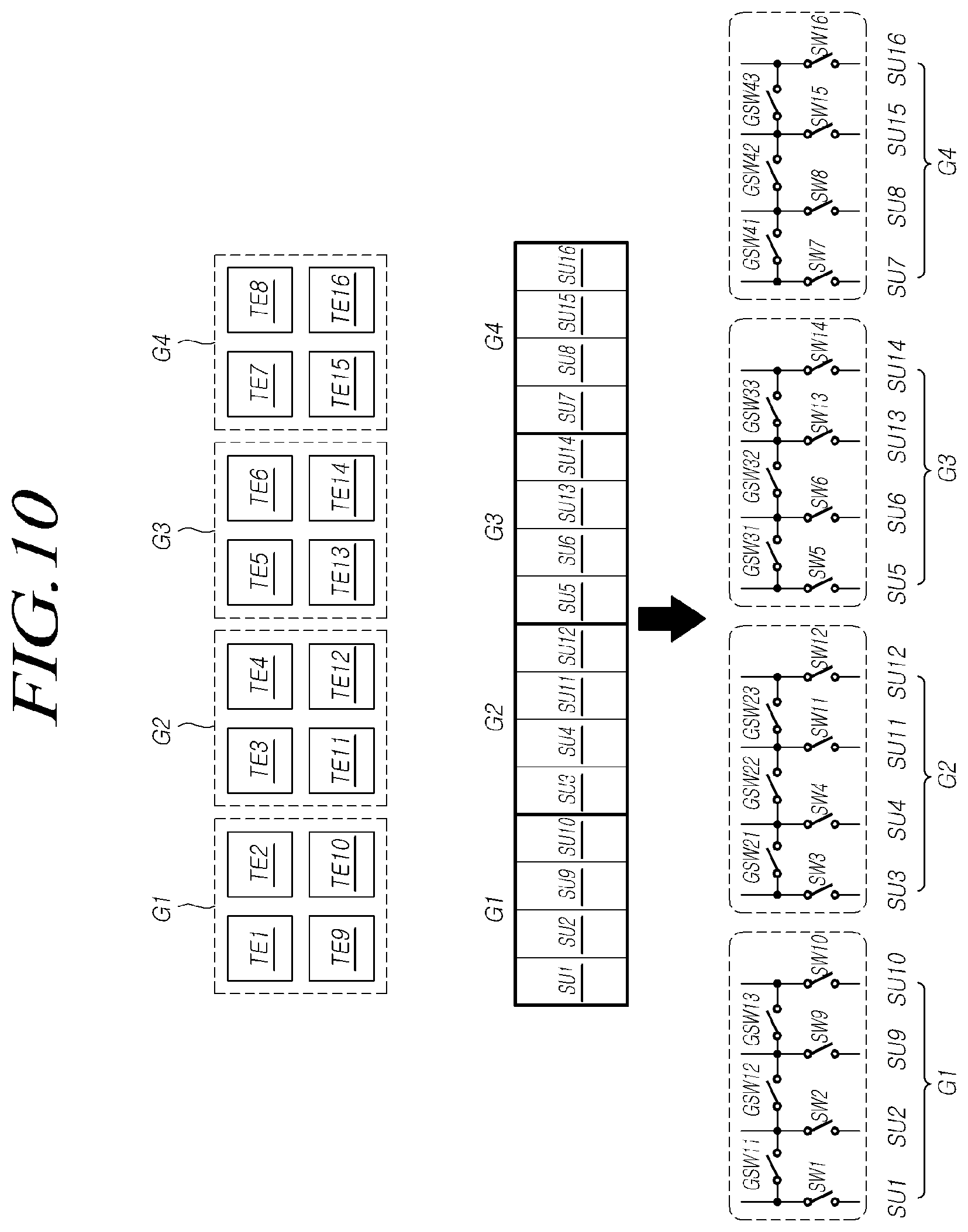 Patent US11775112 Figure 12 – Touch driving circuit and touch display device having group sensing control switch