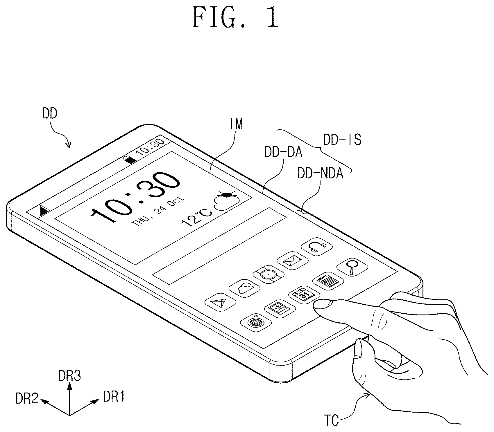 Patent US11775114 Figure 1 – Display device and operating method thereof