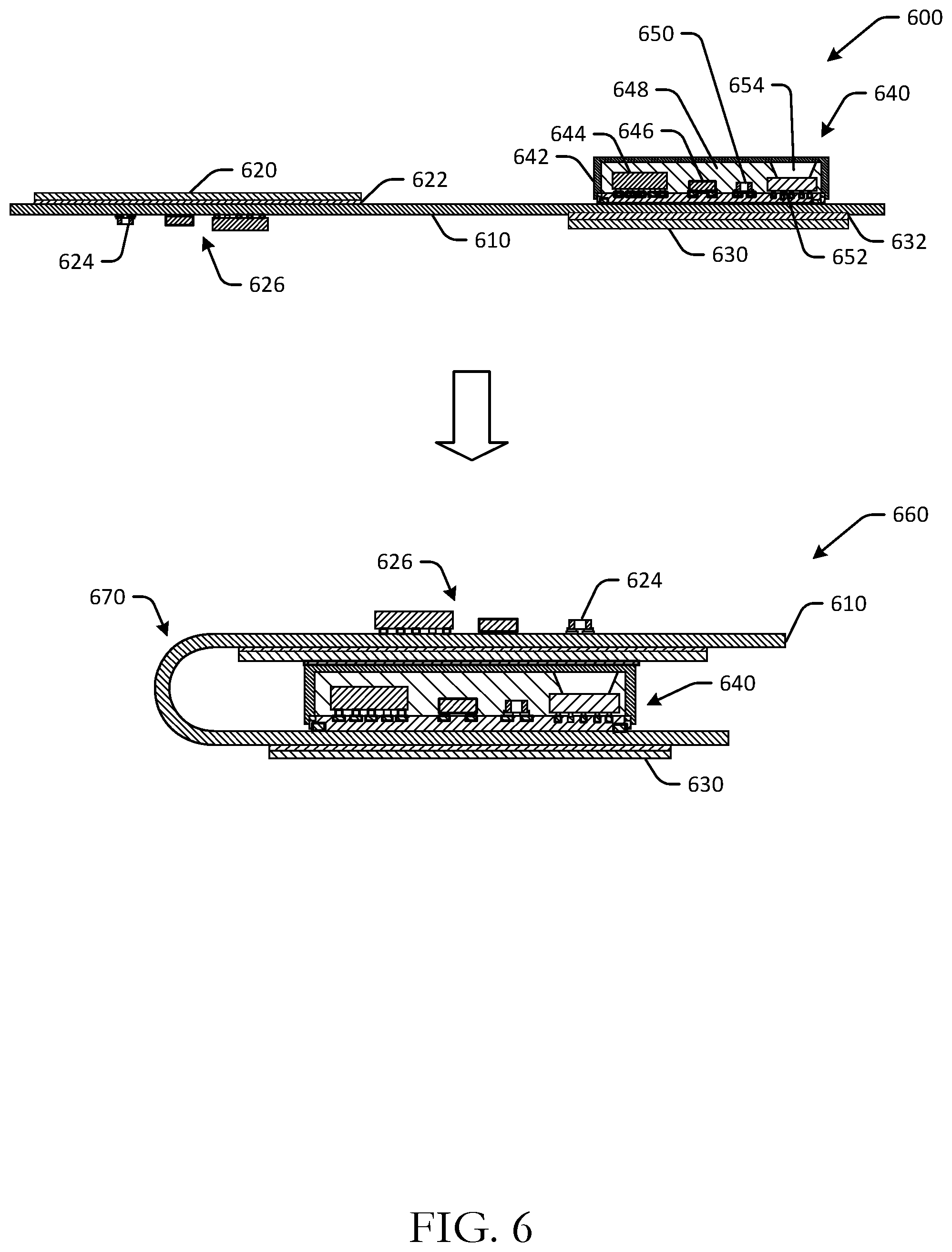 Patent US11775119 Figure 6 – Capacitive touch sensing using system-in-package components