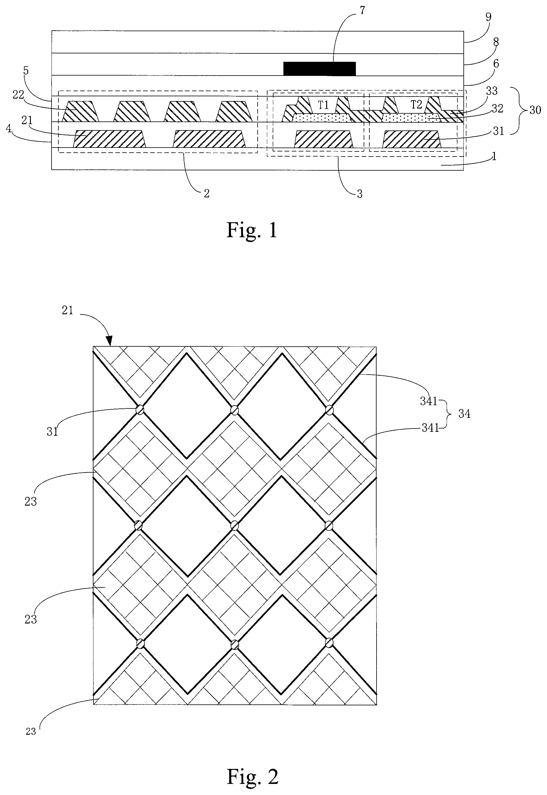 Patent US11775122 Figure 1 – Sensor module and display device