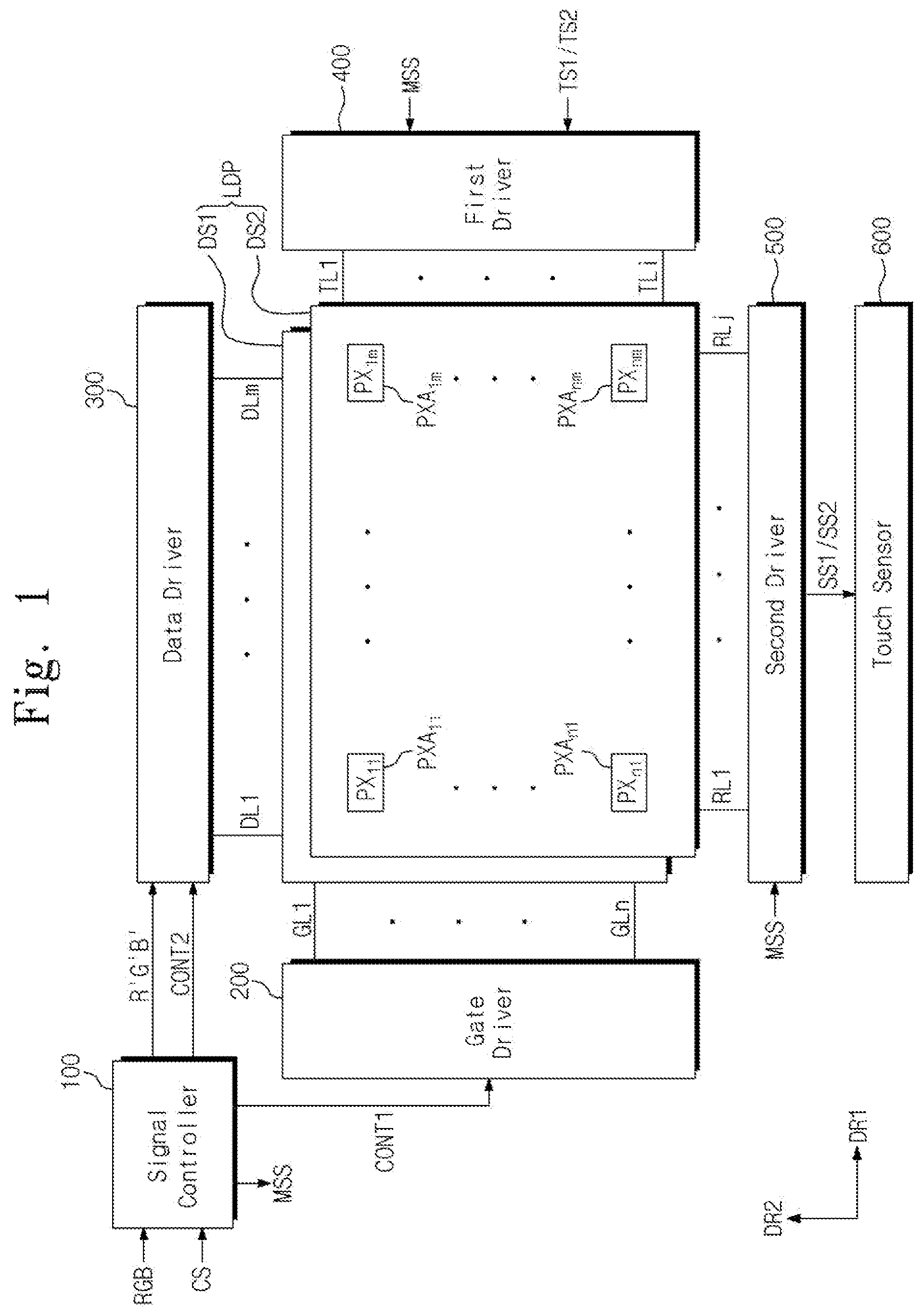 Patent US11775124 Figure 1 – Display device and method of driving the same in two modes