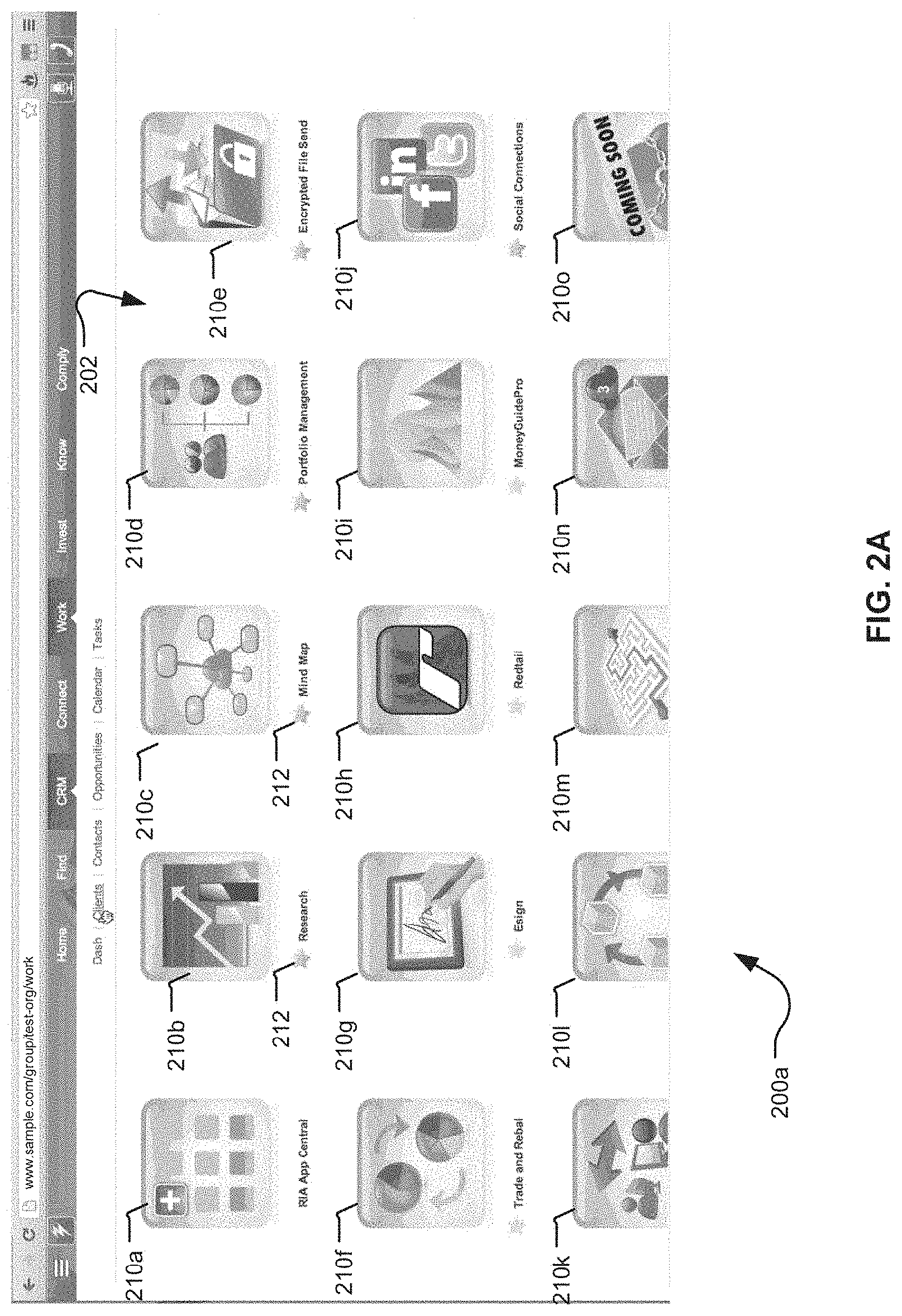 Patent US11775133 Figure 2 – Browser-based application management