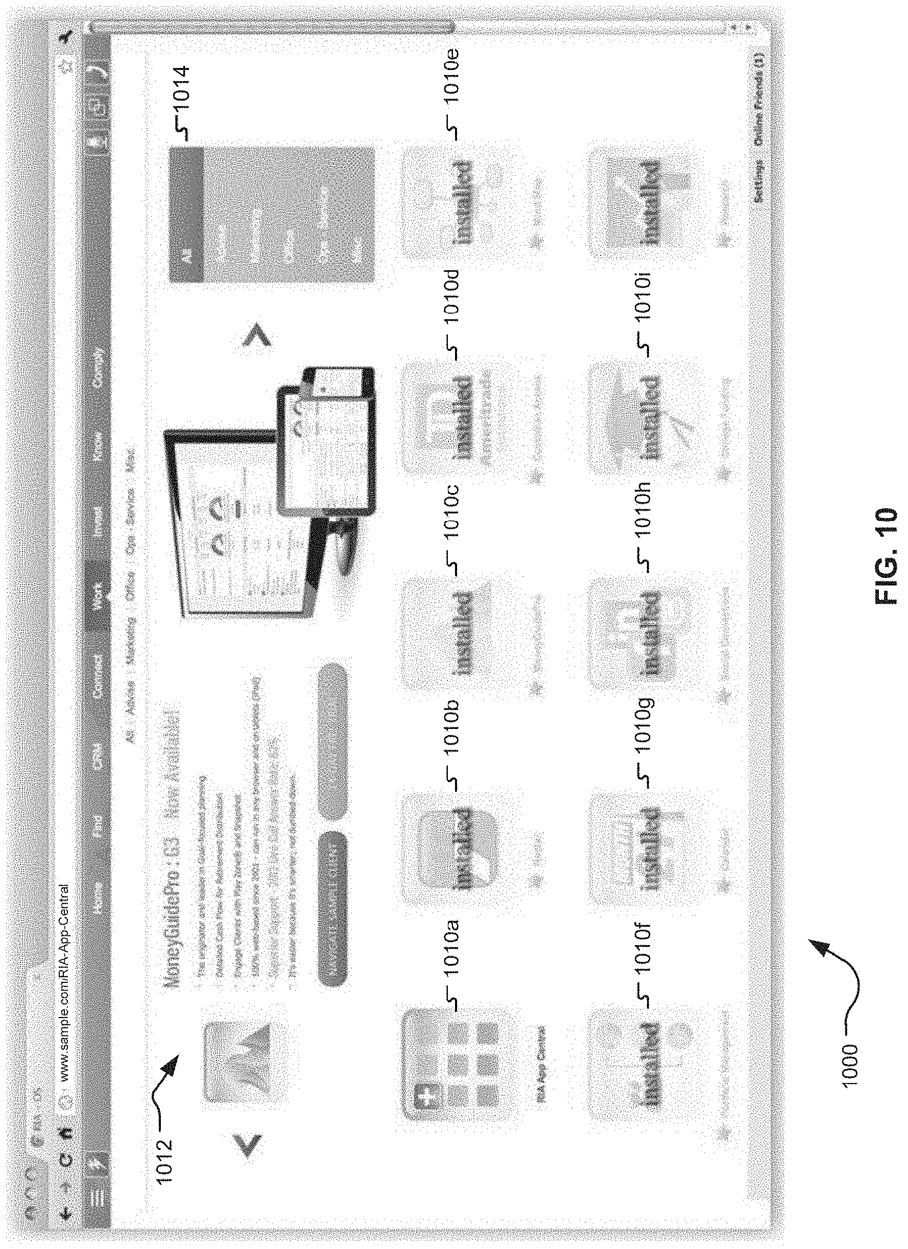 Patent US11775133 Figure 16 – Browser-based application management