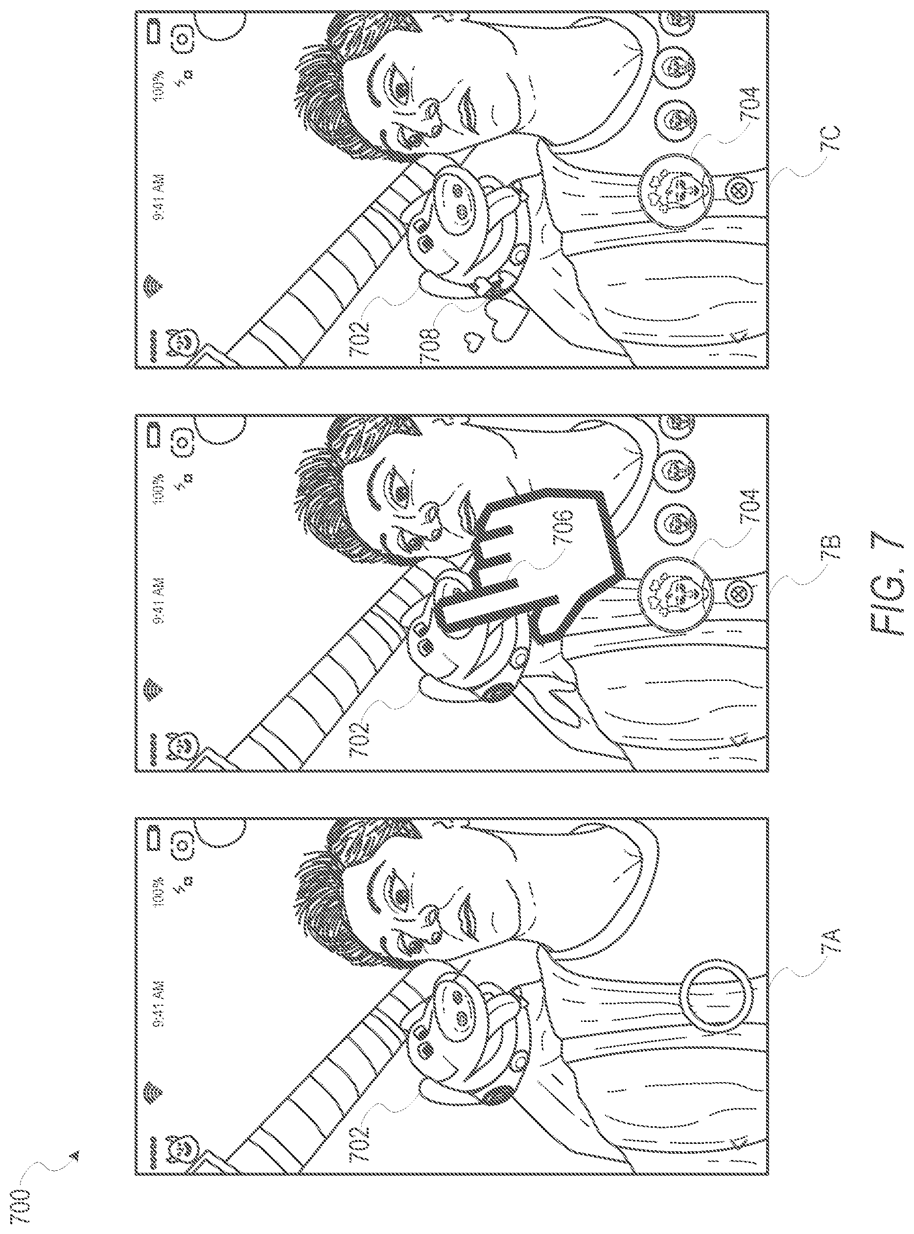 Patent US11775134 Figure 7 – Interface to display animated icon