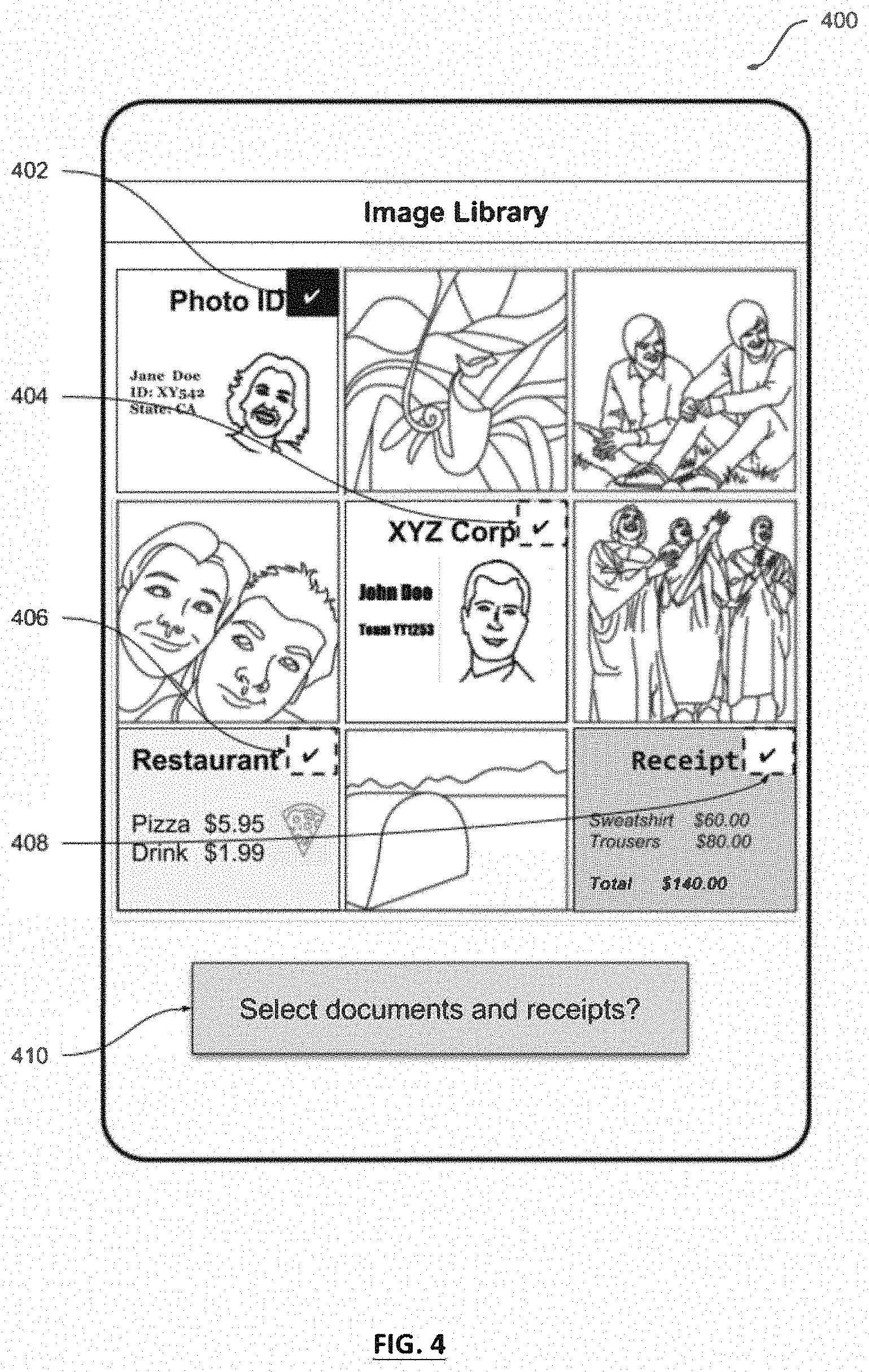 Patent US11775139 Figure 4 – Image selection suggestions