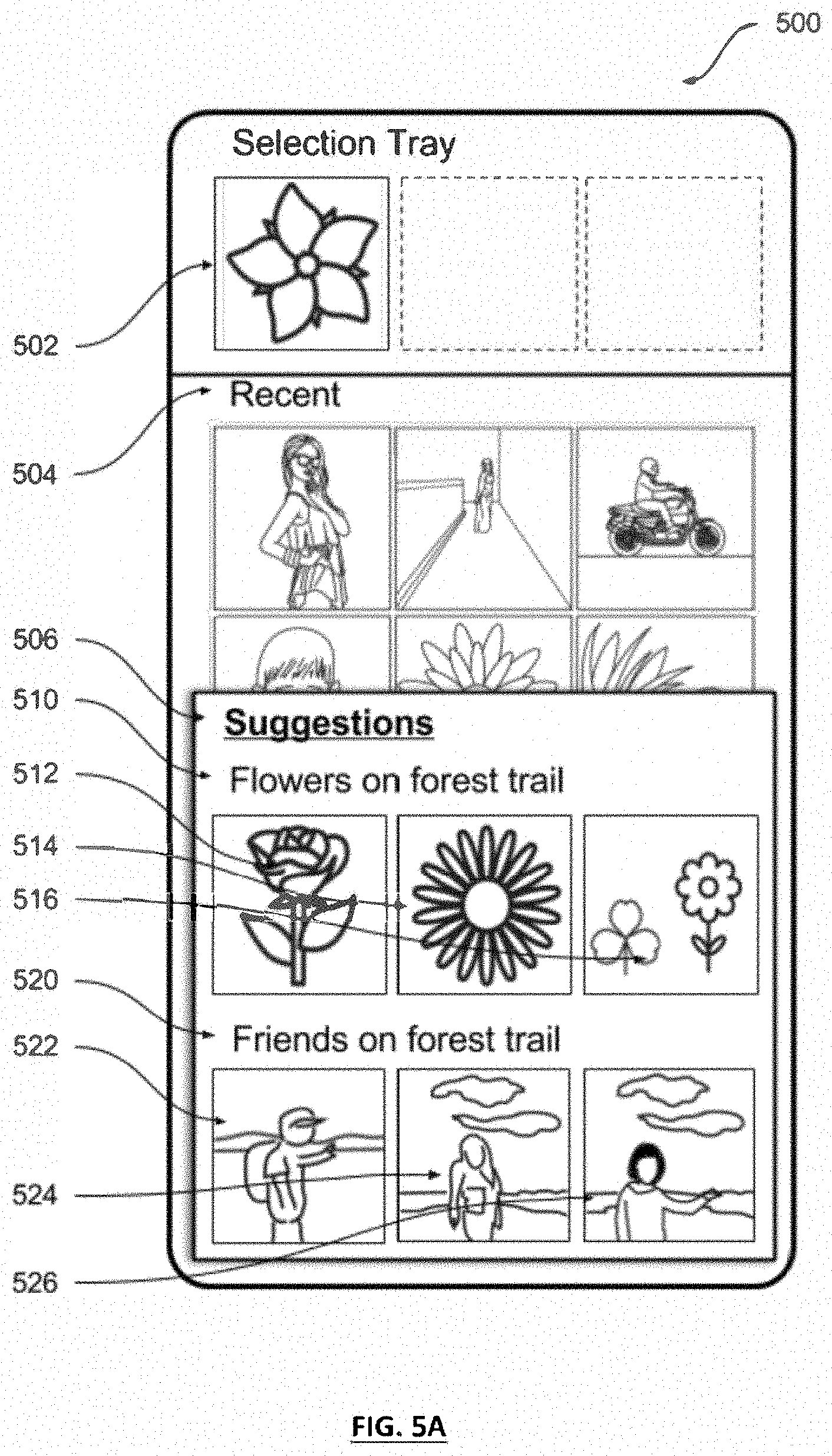 Patent US11775139 Figure 5 – Image selection suggestions