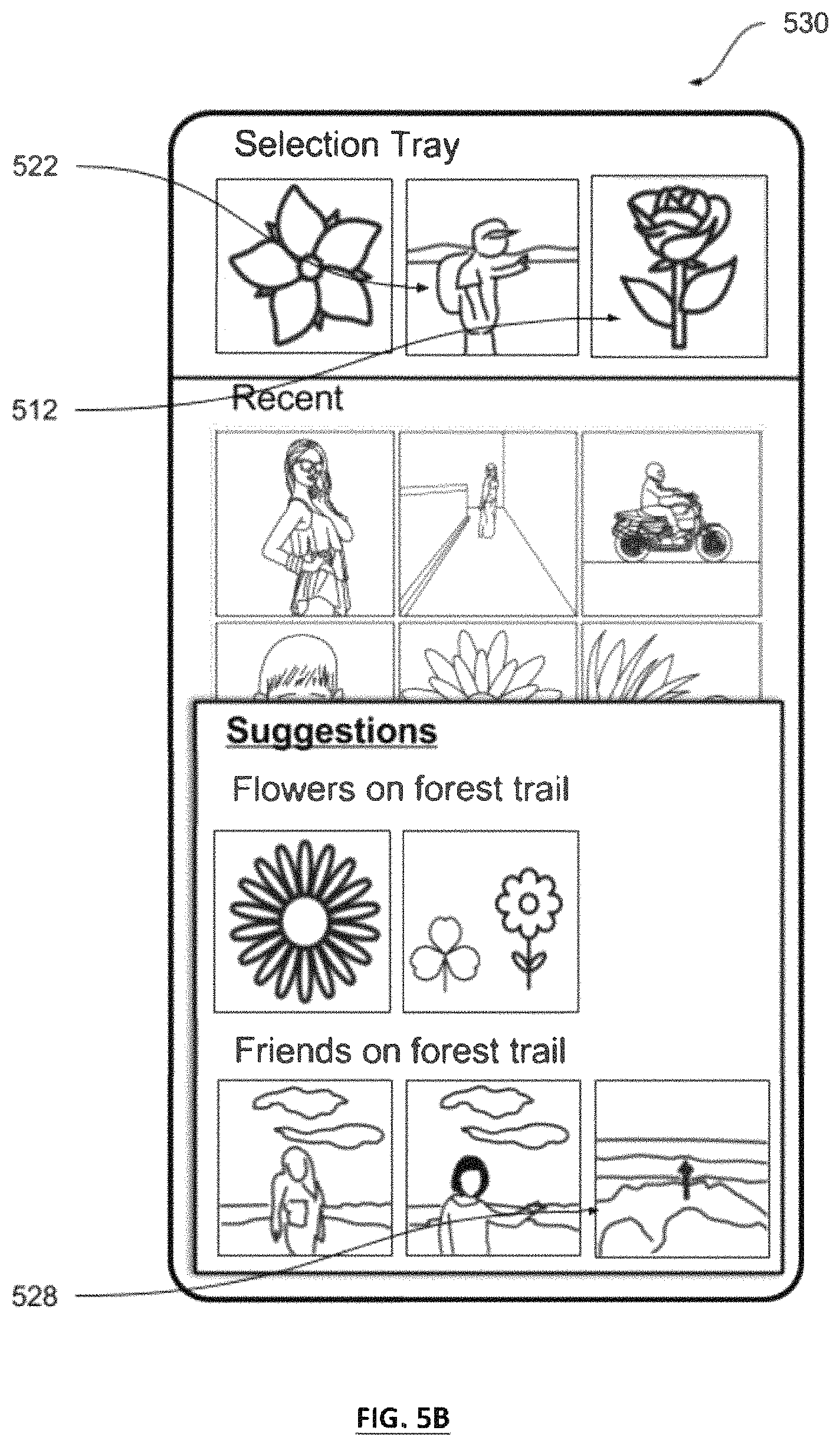 Patent US11775139 Figure 6 – Image selection suggestions