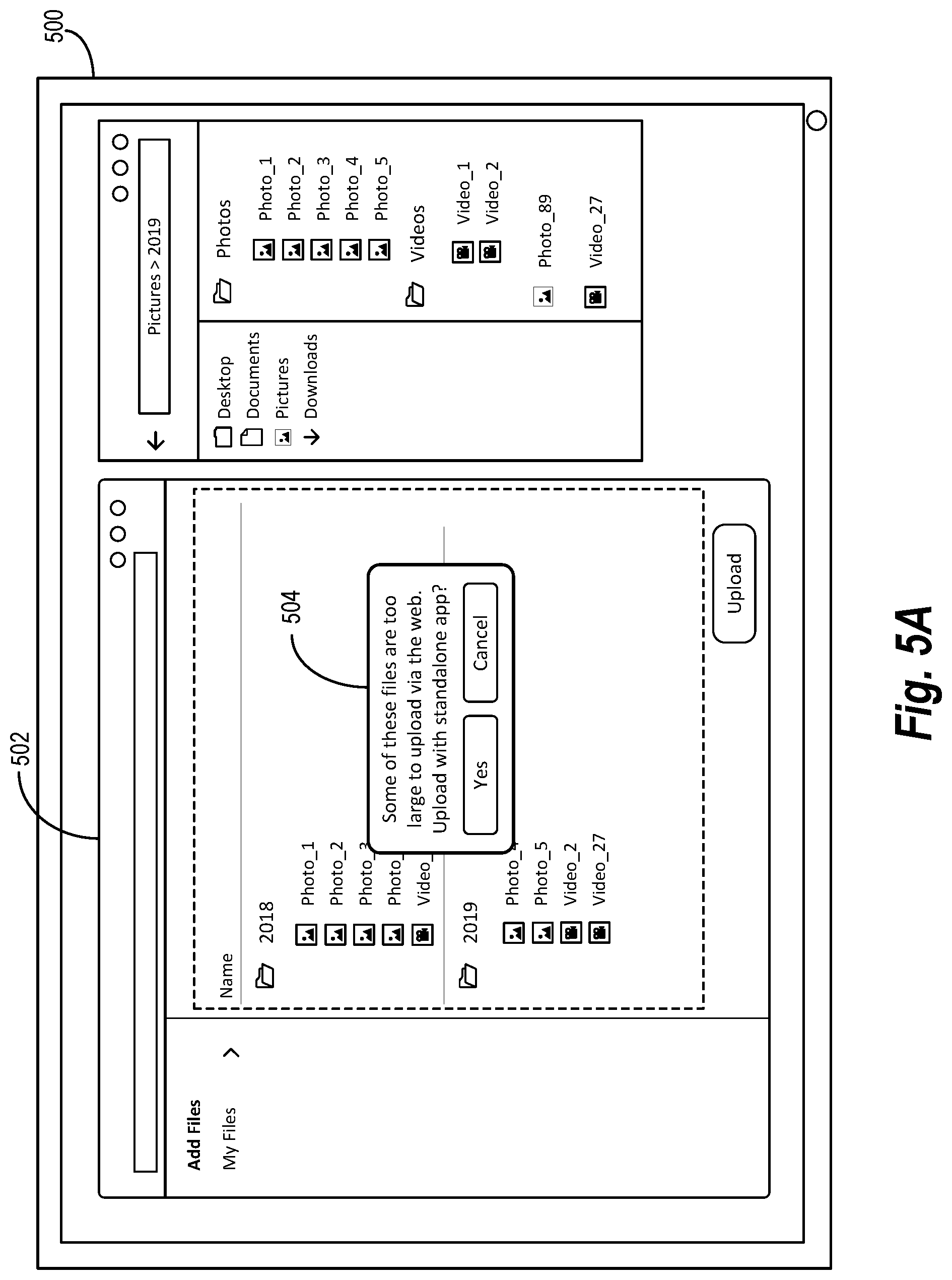 Patent US11775140 Figure 7 – Generating a customized organizational structure for uploading content to a cloud-based storage system