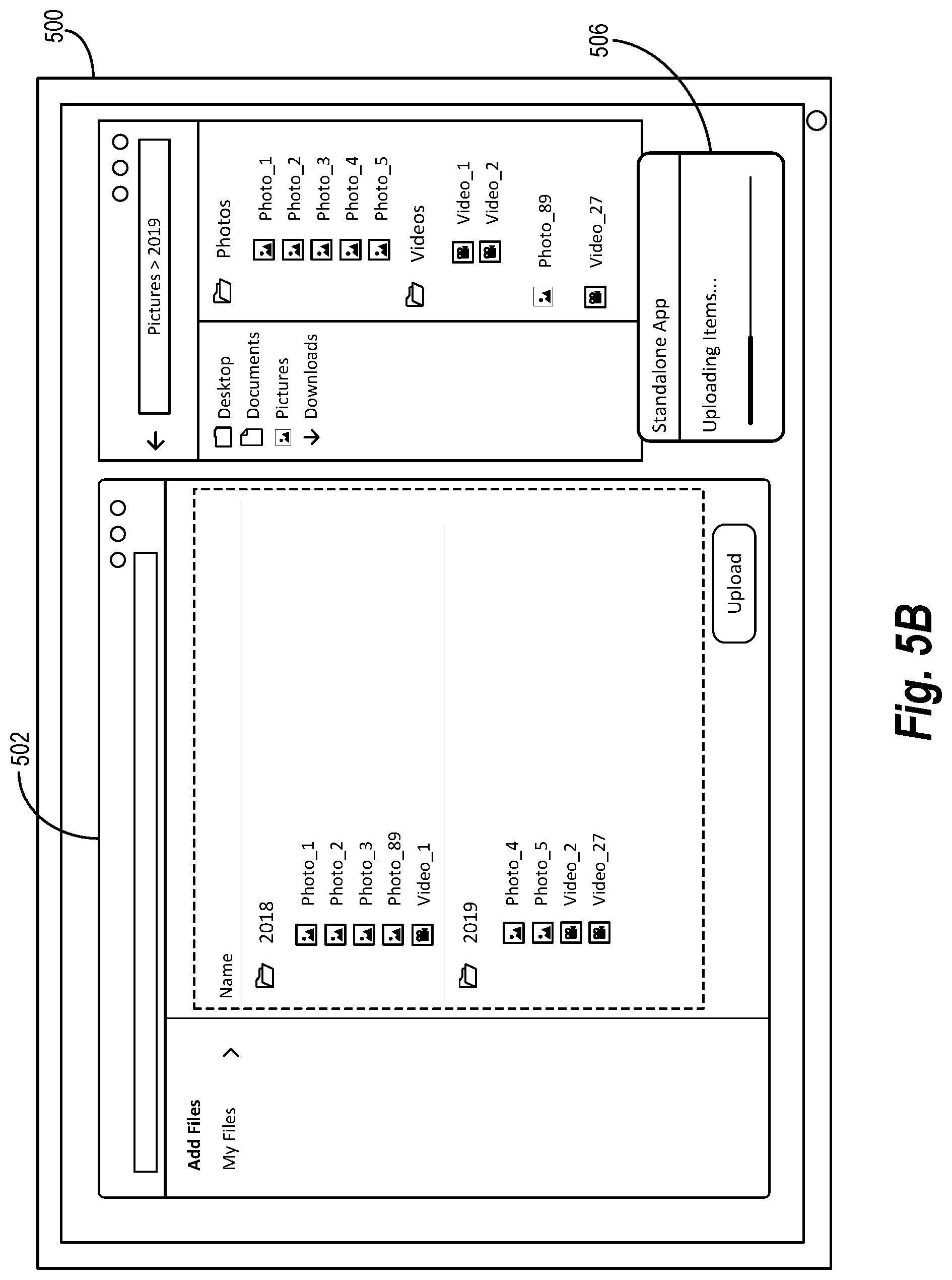 Patent US11775140 Figure 8 – Generating a customized organizational structure for uploading content to a cloud-based storage system