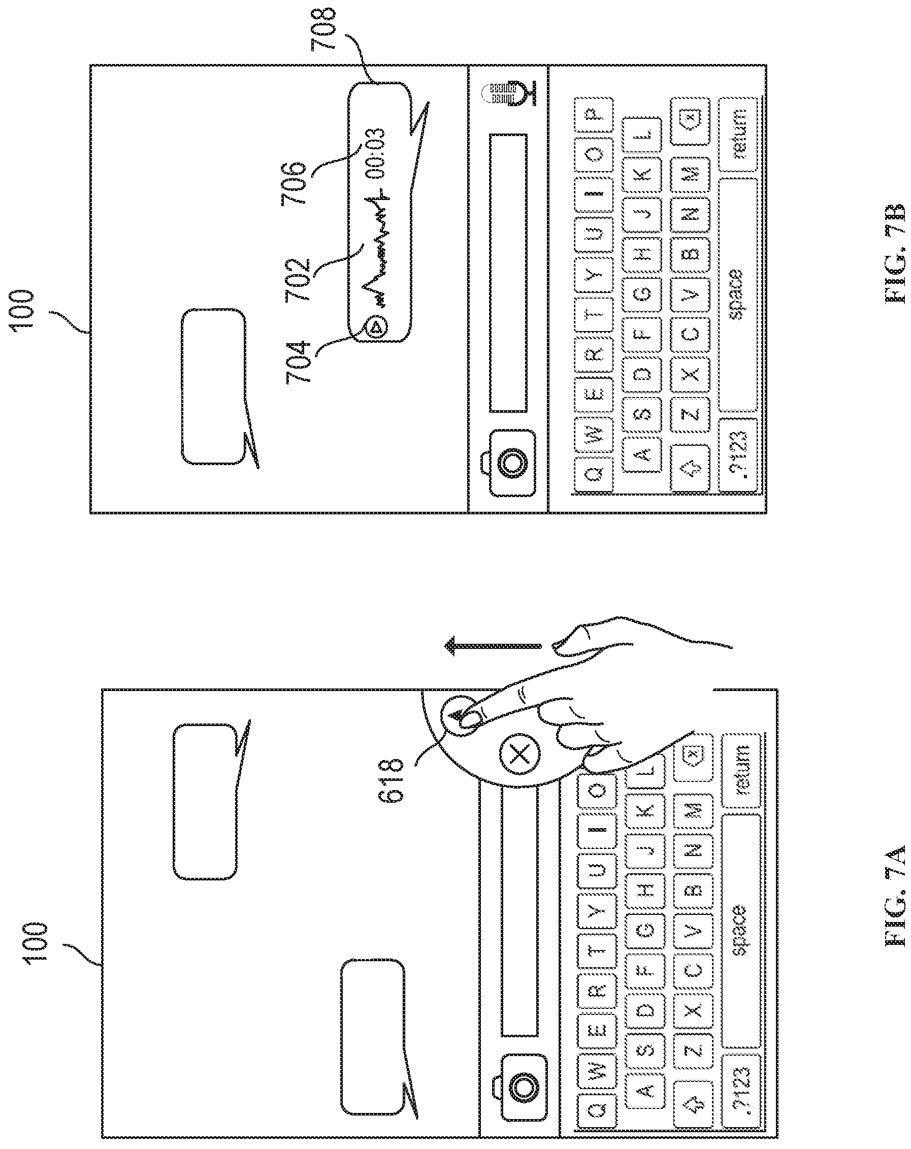 Patent US11775145 Figure 9 – Message user interfaces for capture and transmittal of media and location content