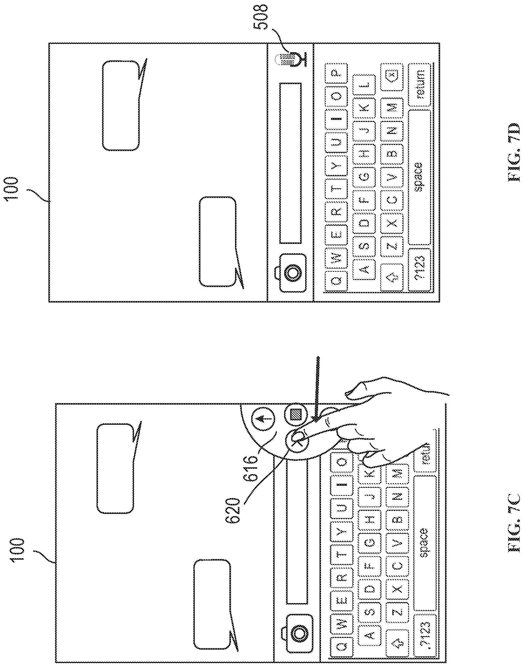 Patent US11775145 Figure 10 – Message user interfaces for capture and transmittal of media and location content