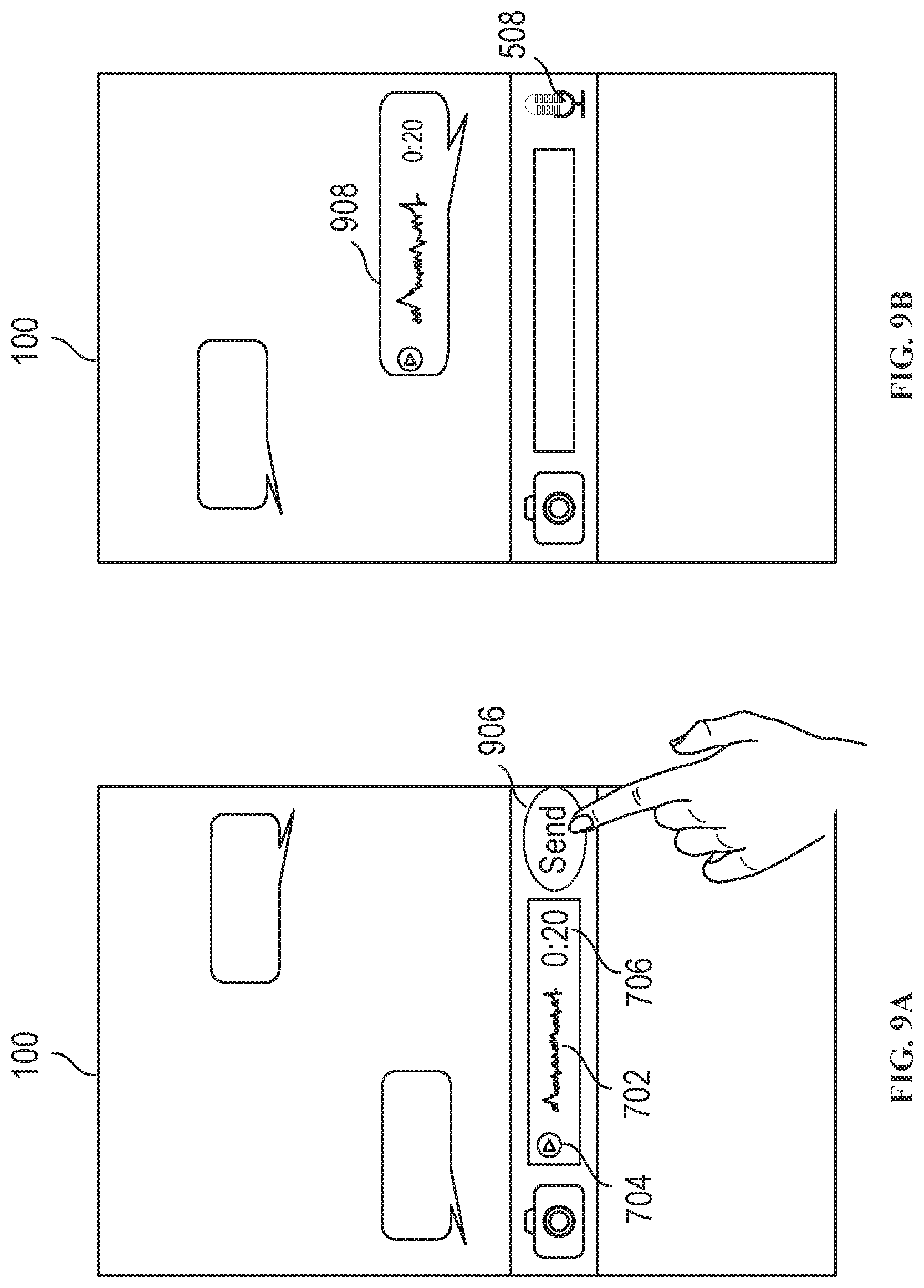 Patent US11775145 Figure 12 – Message user interfaces for capture and transmittal of media and location content