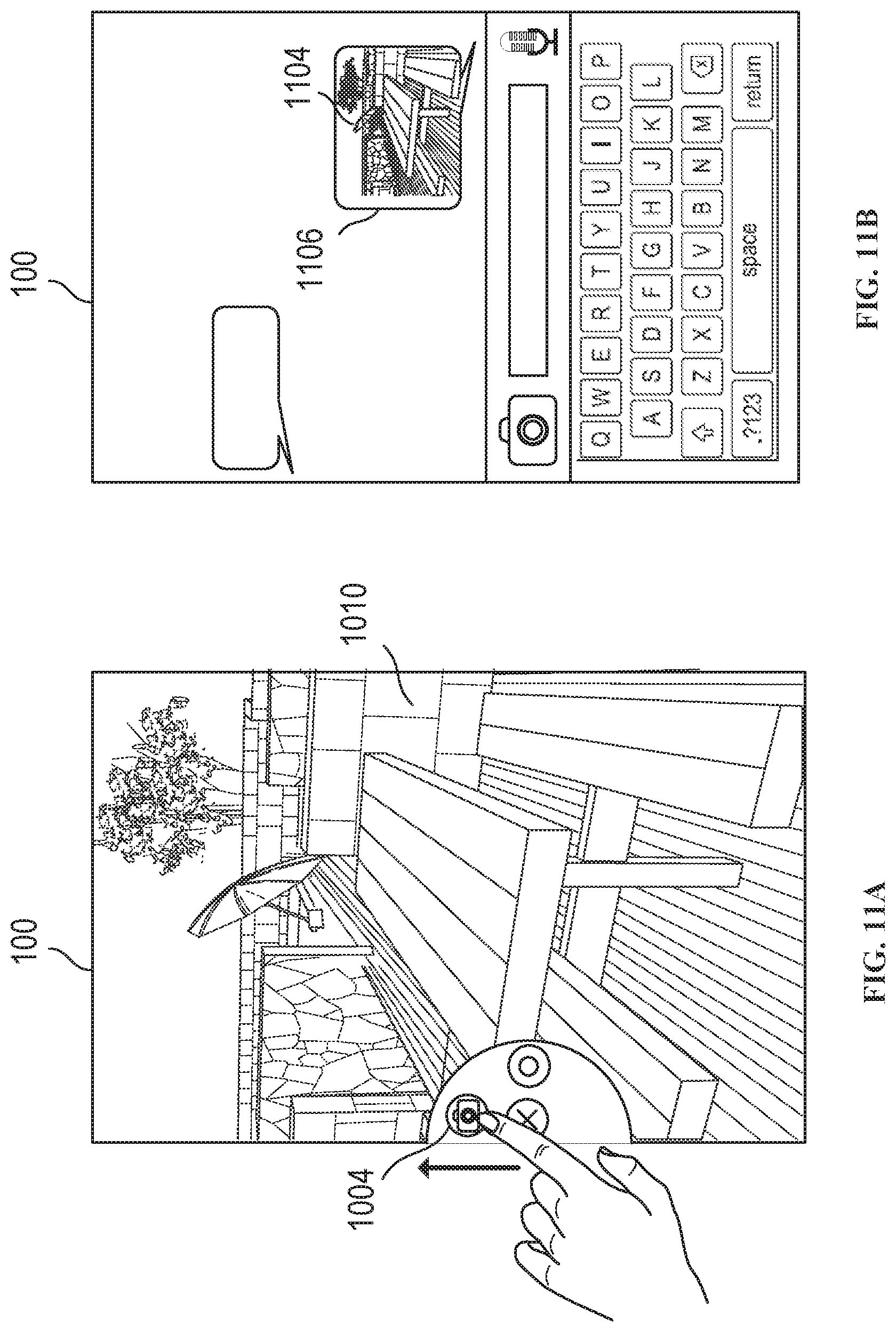 Patent US11775145 Figure 14 – Message user interfaces for capture and transmittal of media and location content
