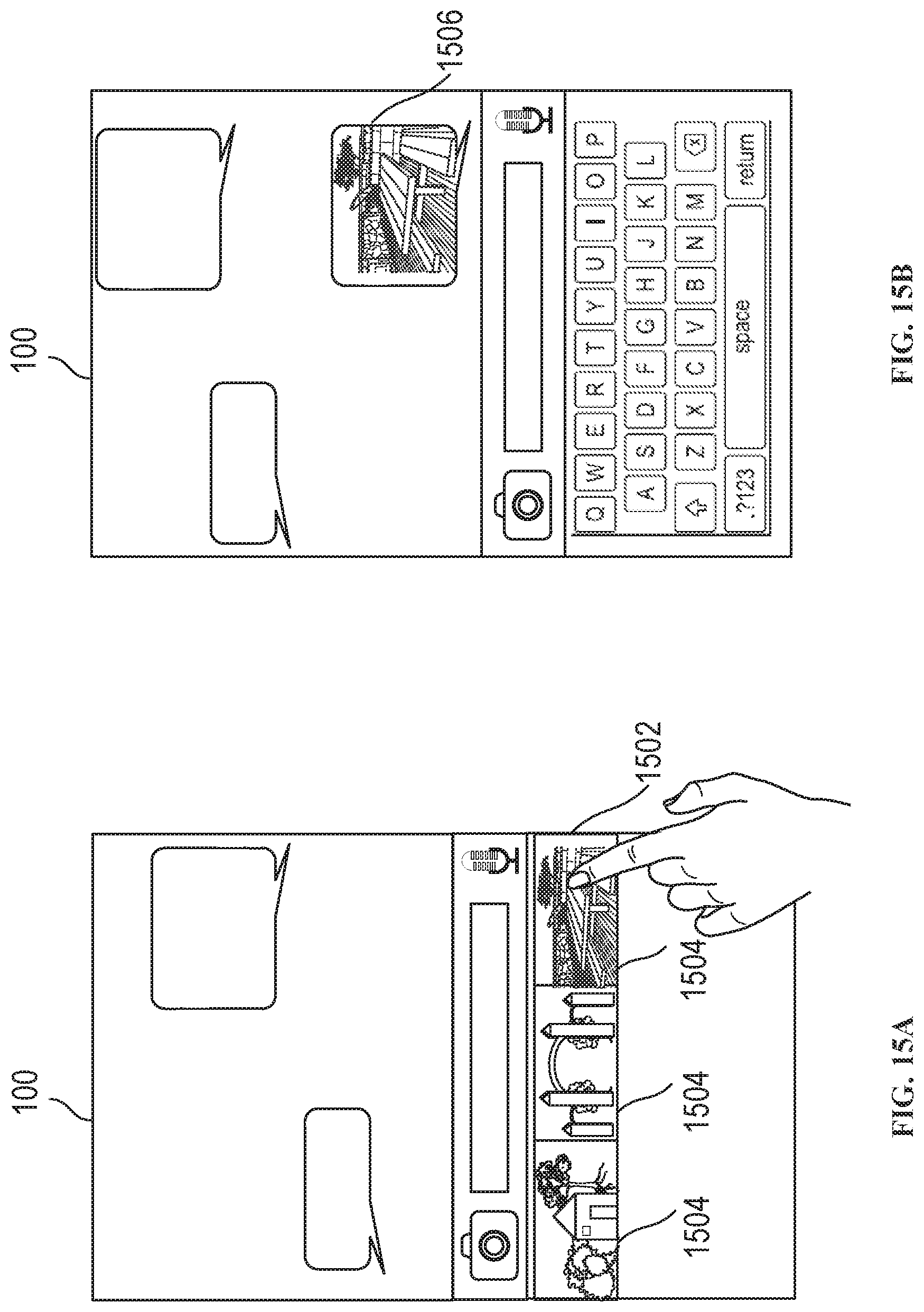 Patent US11775145 Figure 19 – Message user interfaces for capture and transmittal of media and location content