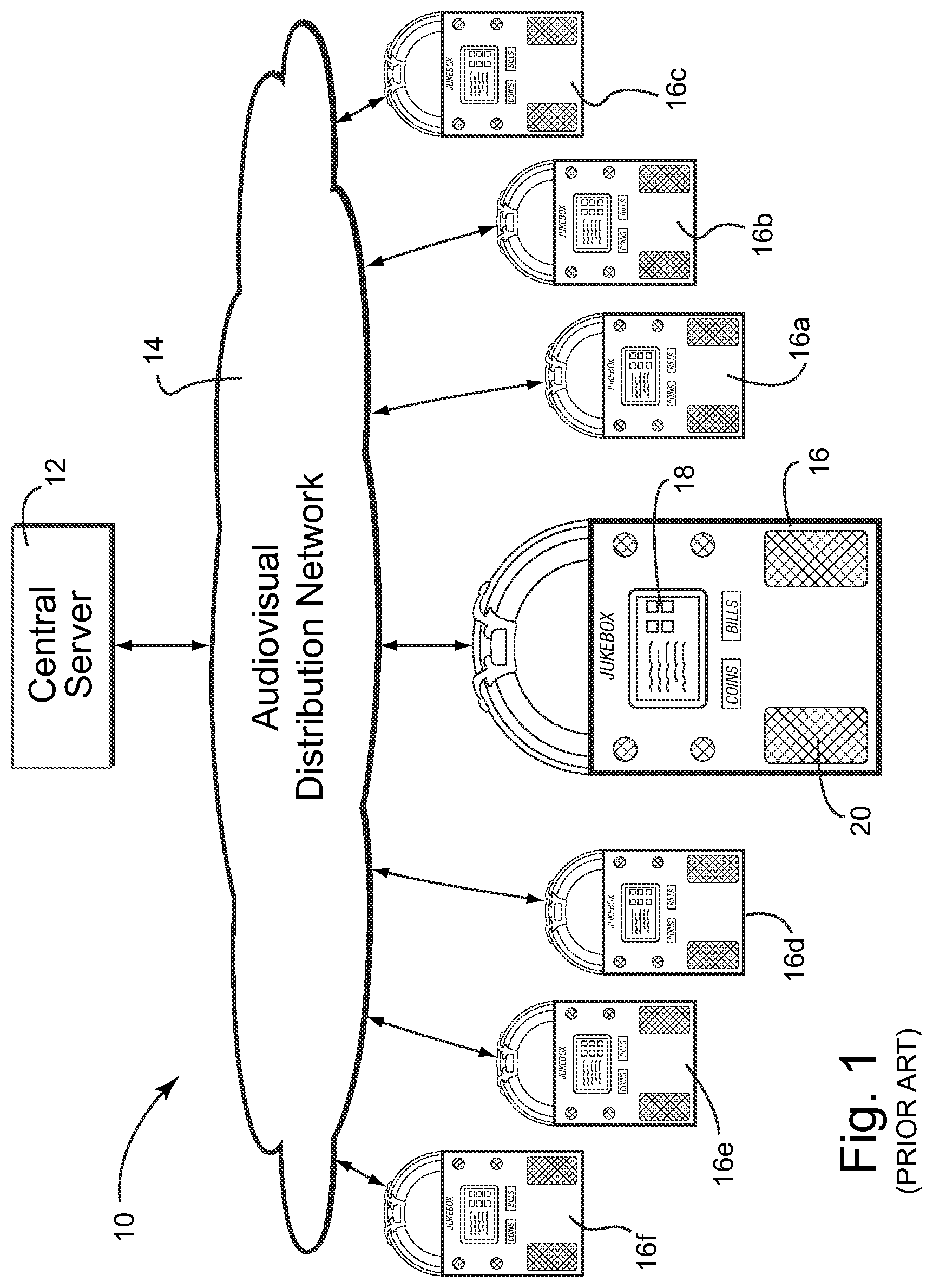 Patent US11775146 Figure 1 – Digital jukebox device with improved karaoke-related user interfaces, and associated methods