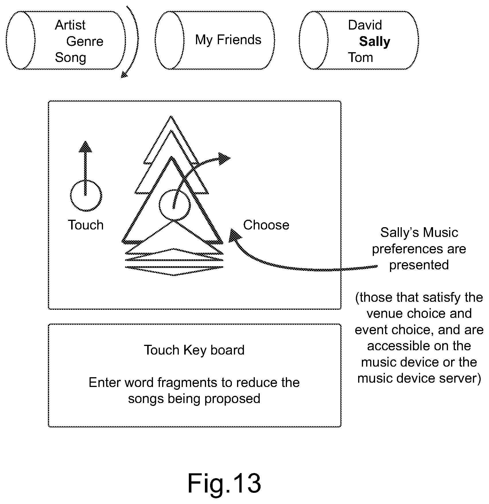 Patent US11775146 Figure 12 – Digital jukebox device with improved karaoke-related user interfaces, and associated methods