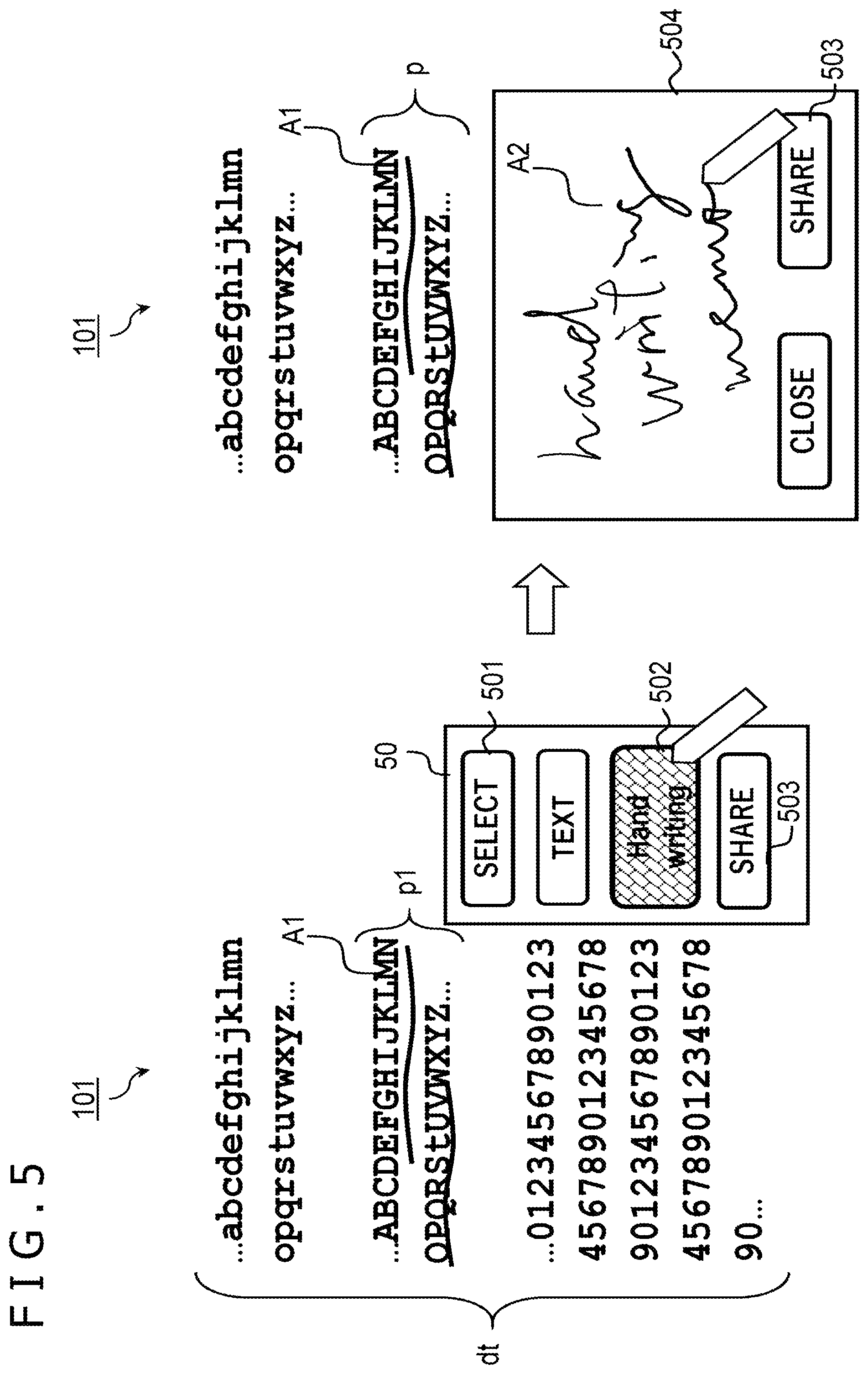 Patent US11775147 Figure 5 – Ink annotation sharing method and system