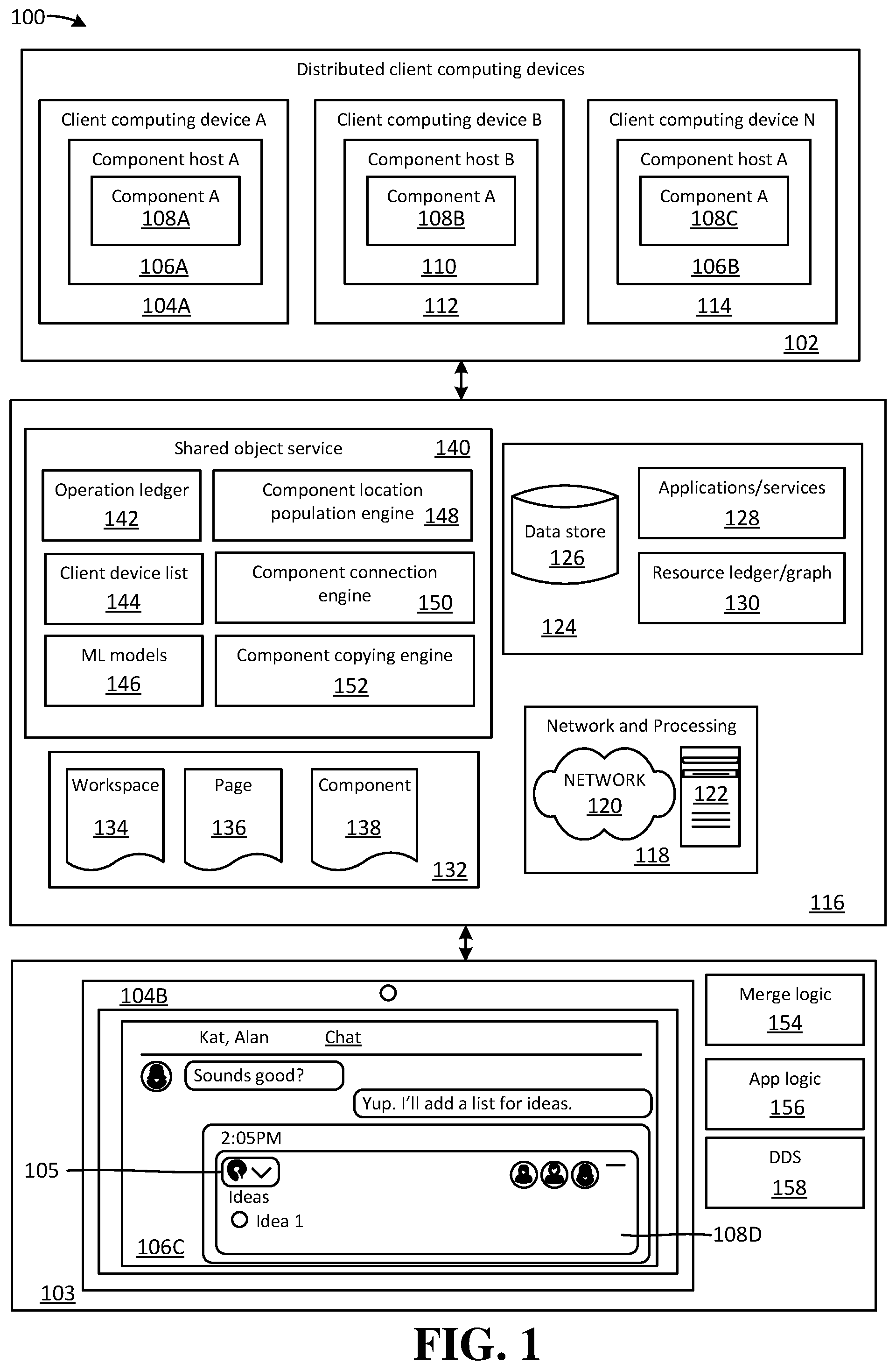 Patent US11775149 Figure 1 – Interactive user interface controls for shared dynamic objects