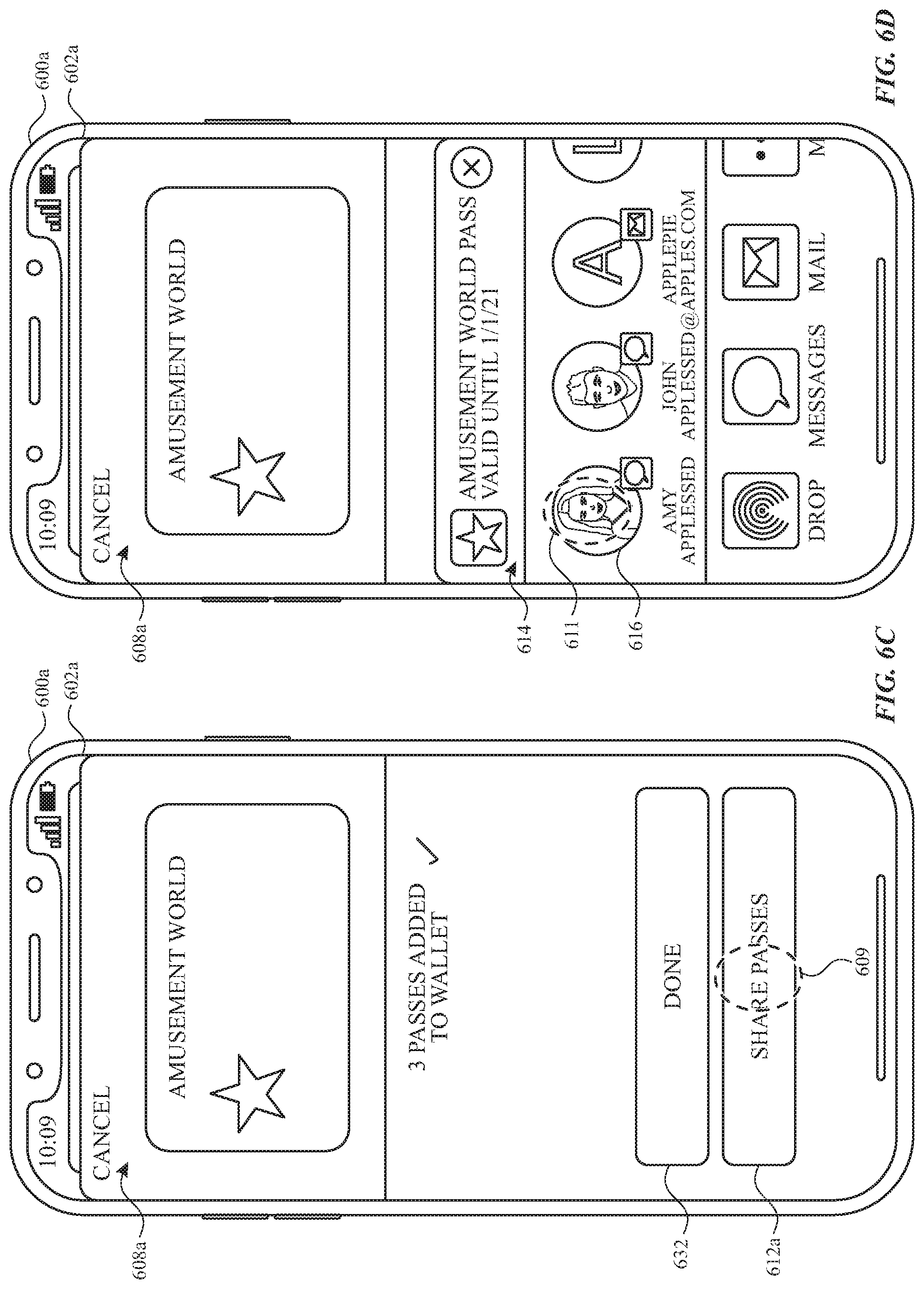 Patent US11775151 Figure 10 – Sharing and using passes or accounts