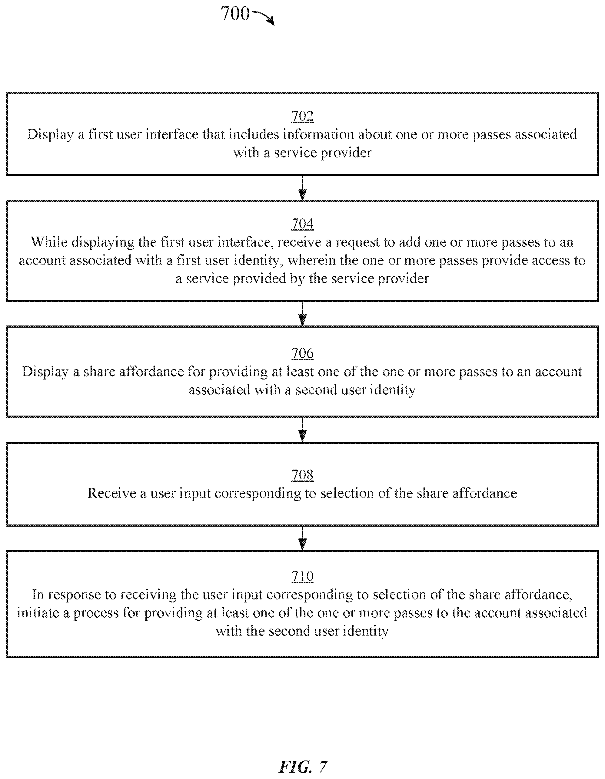 Patent US11775151 Figure 12 – Sharing and using passes or accounts